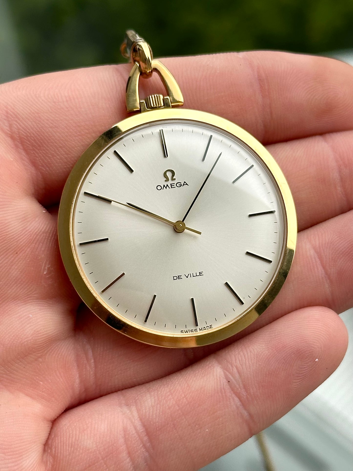 Omega Pocket Watch with Original Chain and Pouch