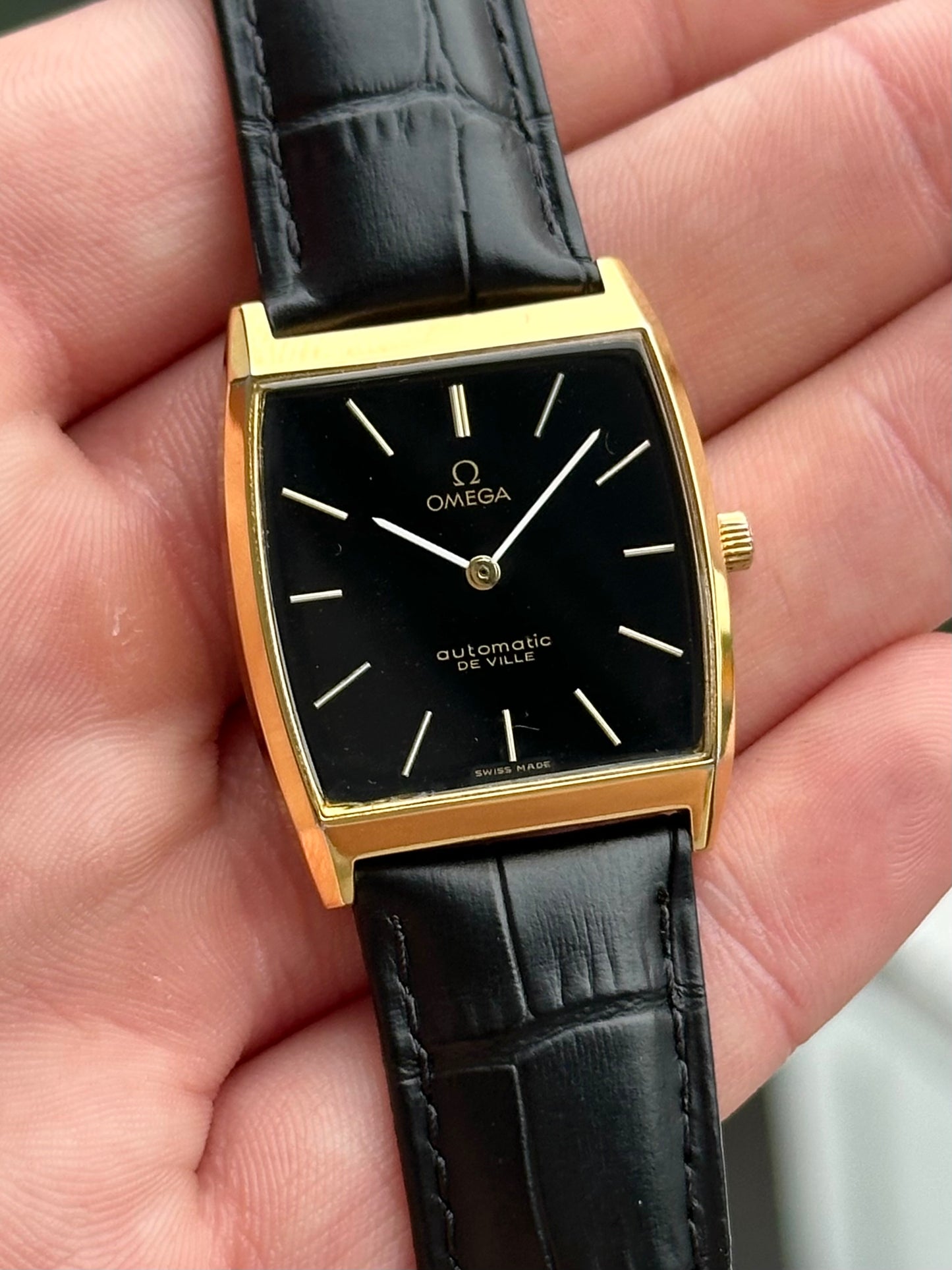 Omega De Ville Rectangle Black Dial