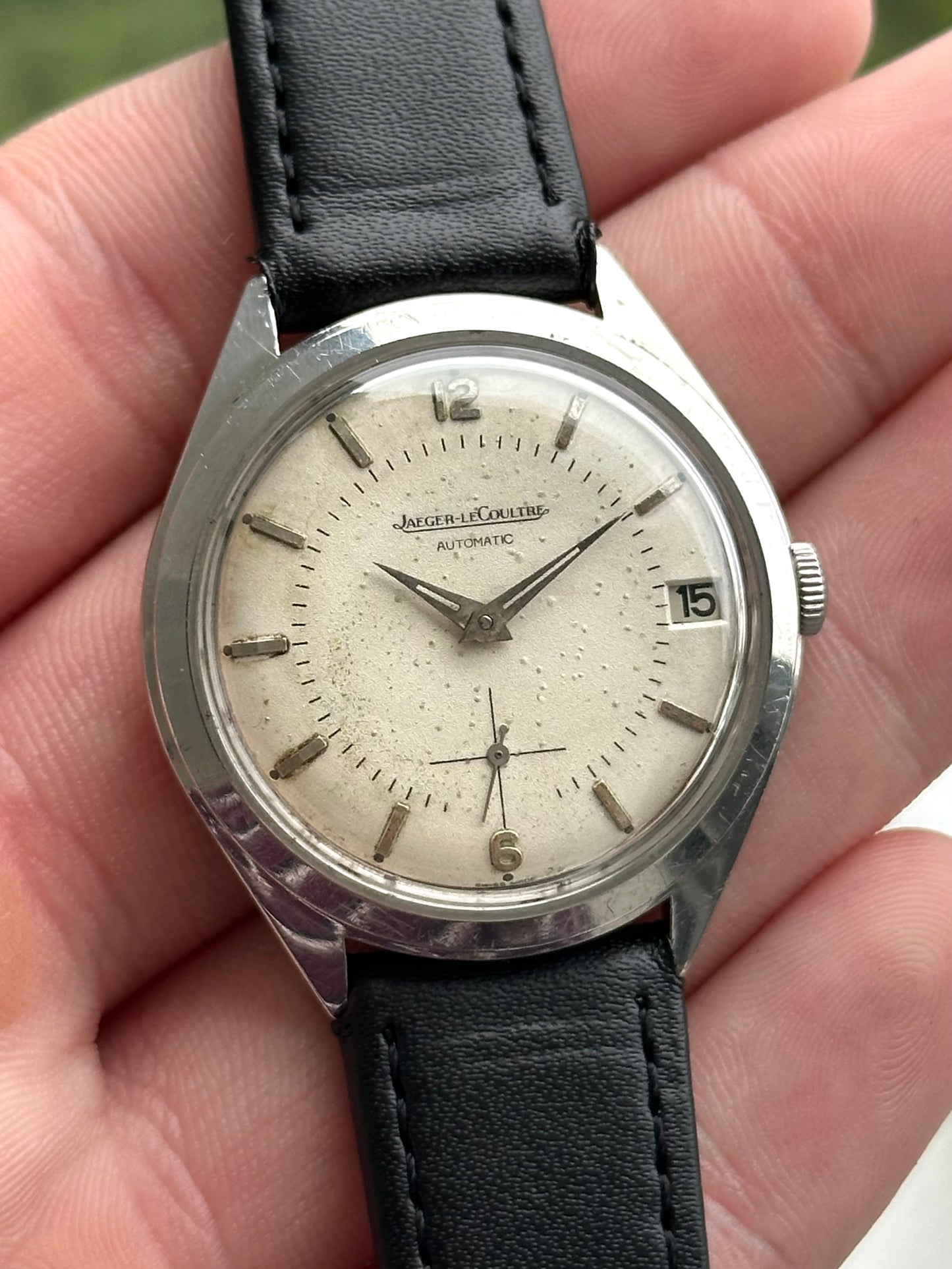 Jaeger Le-Coultre Zebra Date Wheel Sub-Seconds Bumper