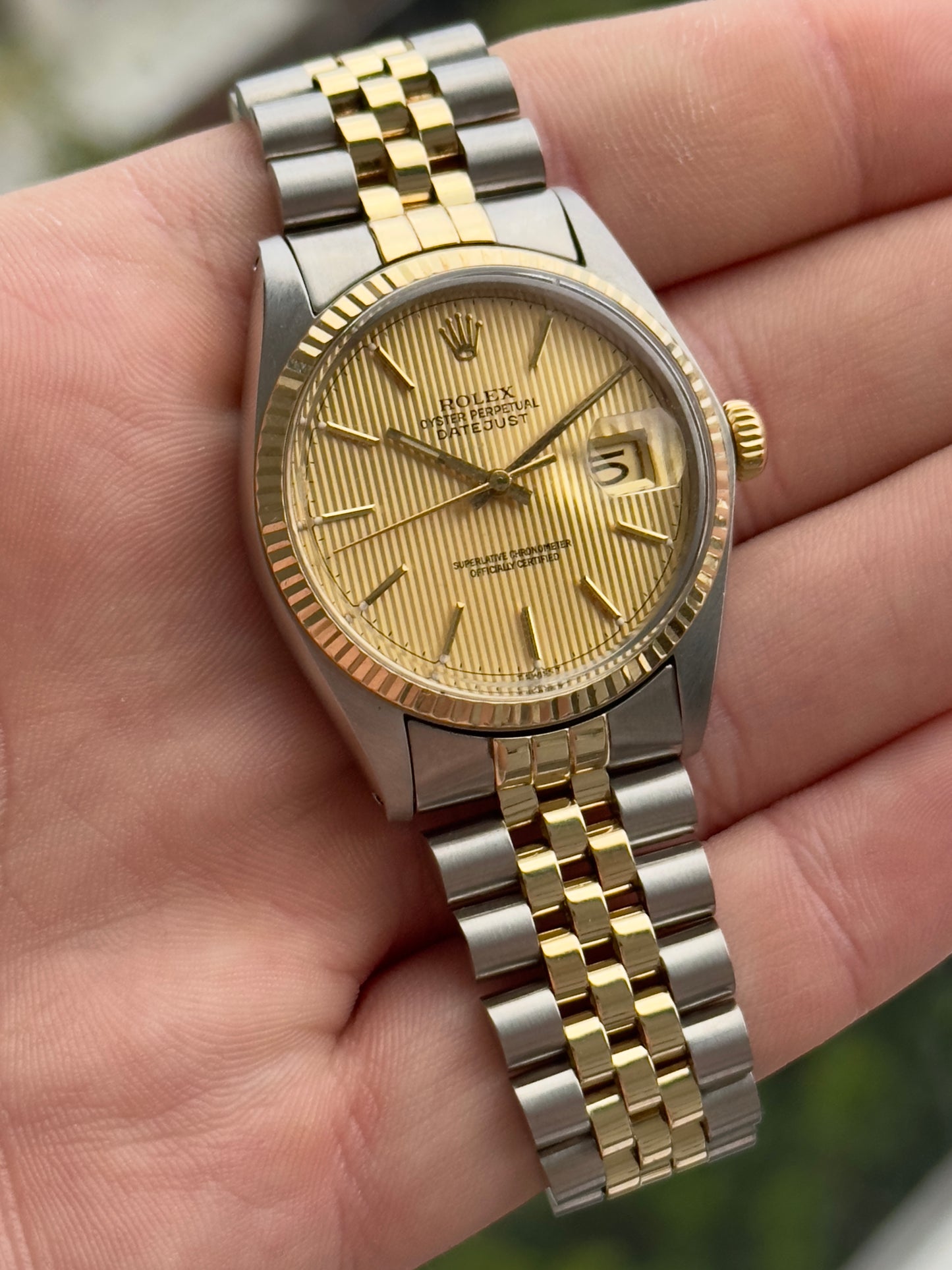 Rolex Datejust Quickset Tapestry Dial 16013 1987