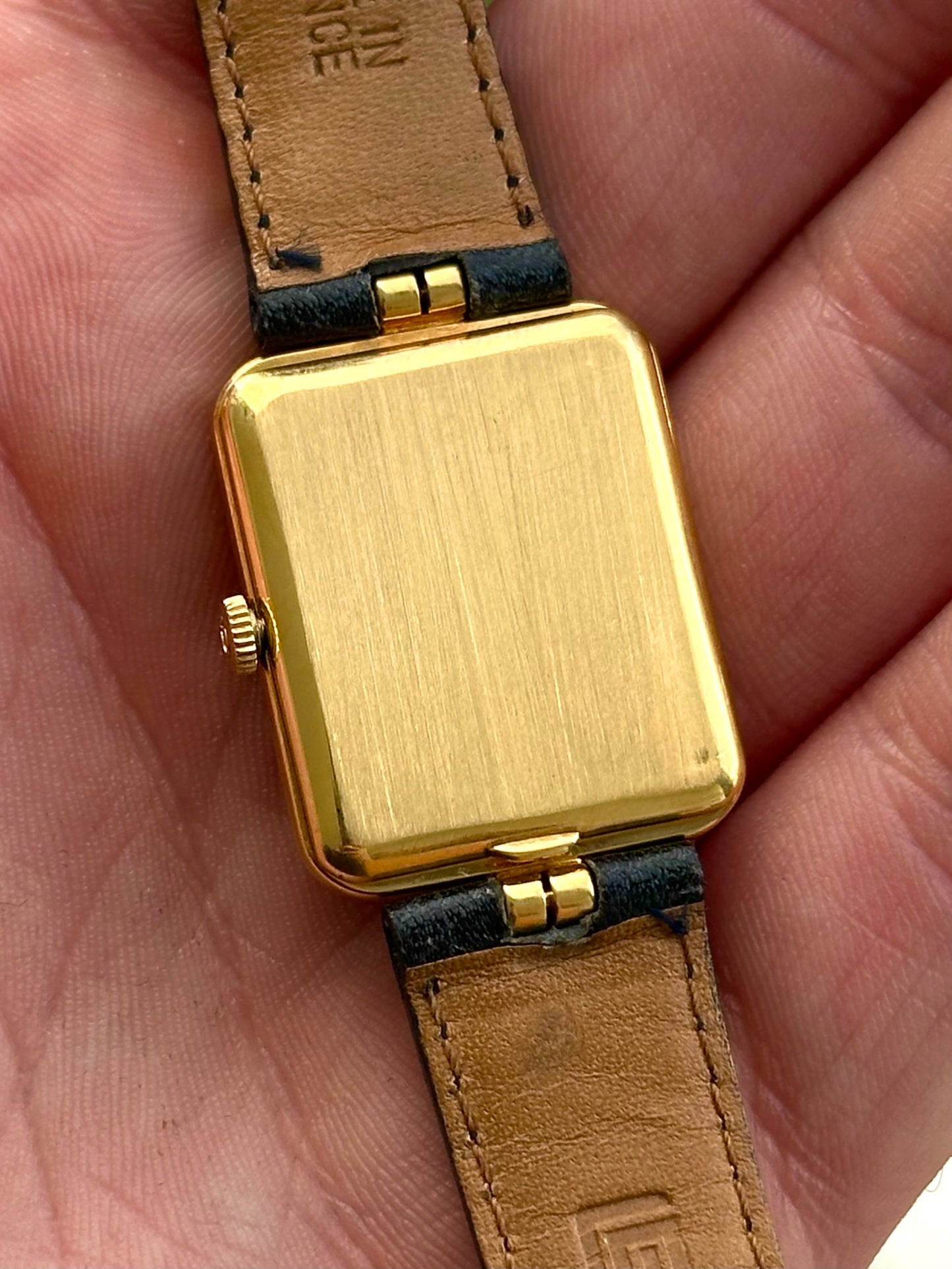Omega De Ville Gents Solid 18k Gold Blue Texture Dial
