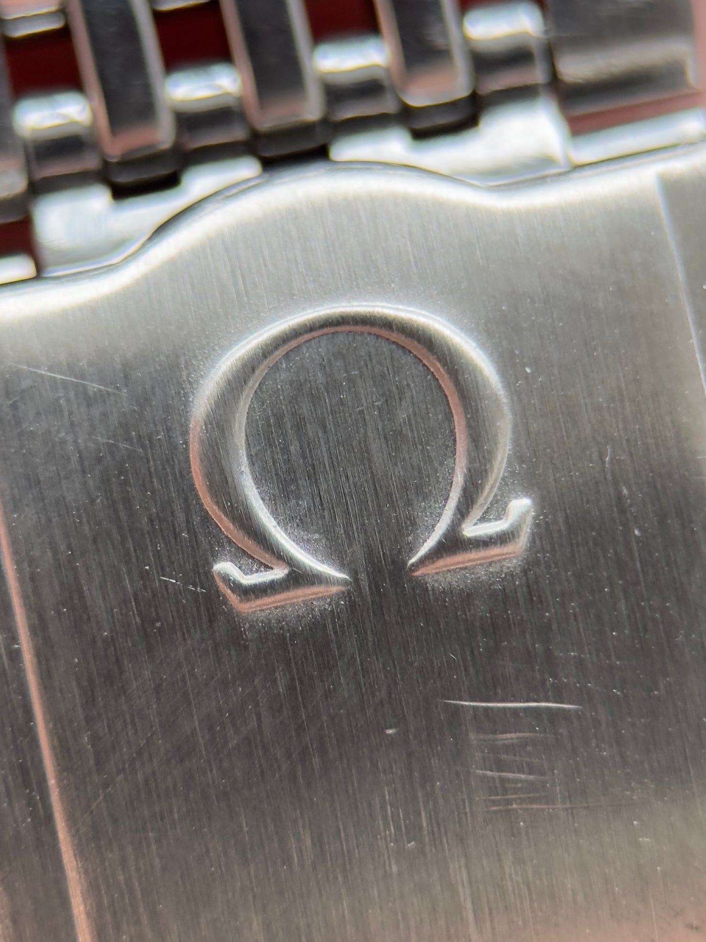 Omega Black Dial Square Case on Bracelet