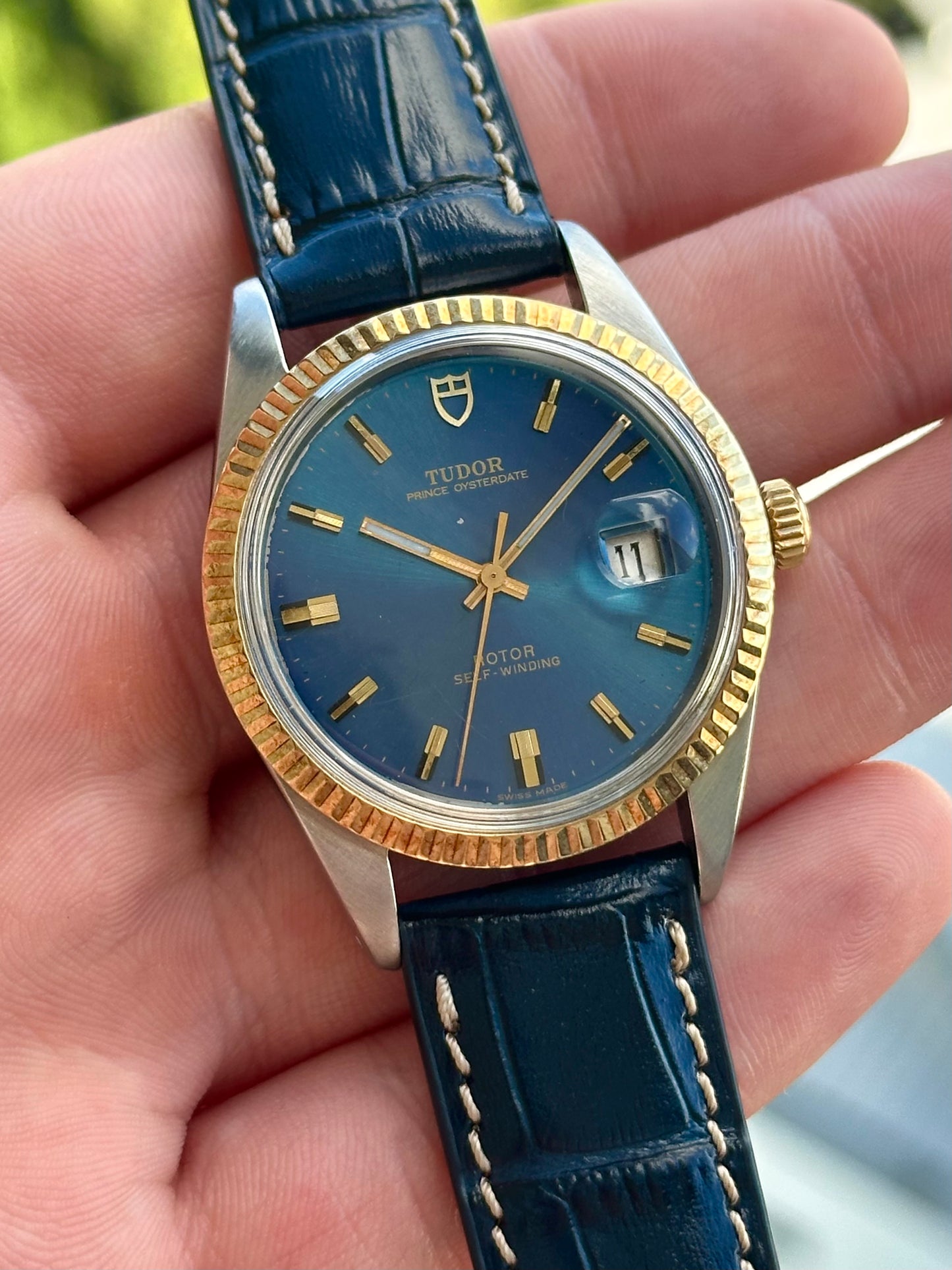 Tudor Prince Oysterdate 38mm Jumbo Sunburst Blue Dial