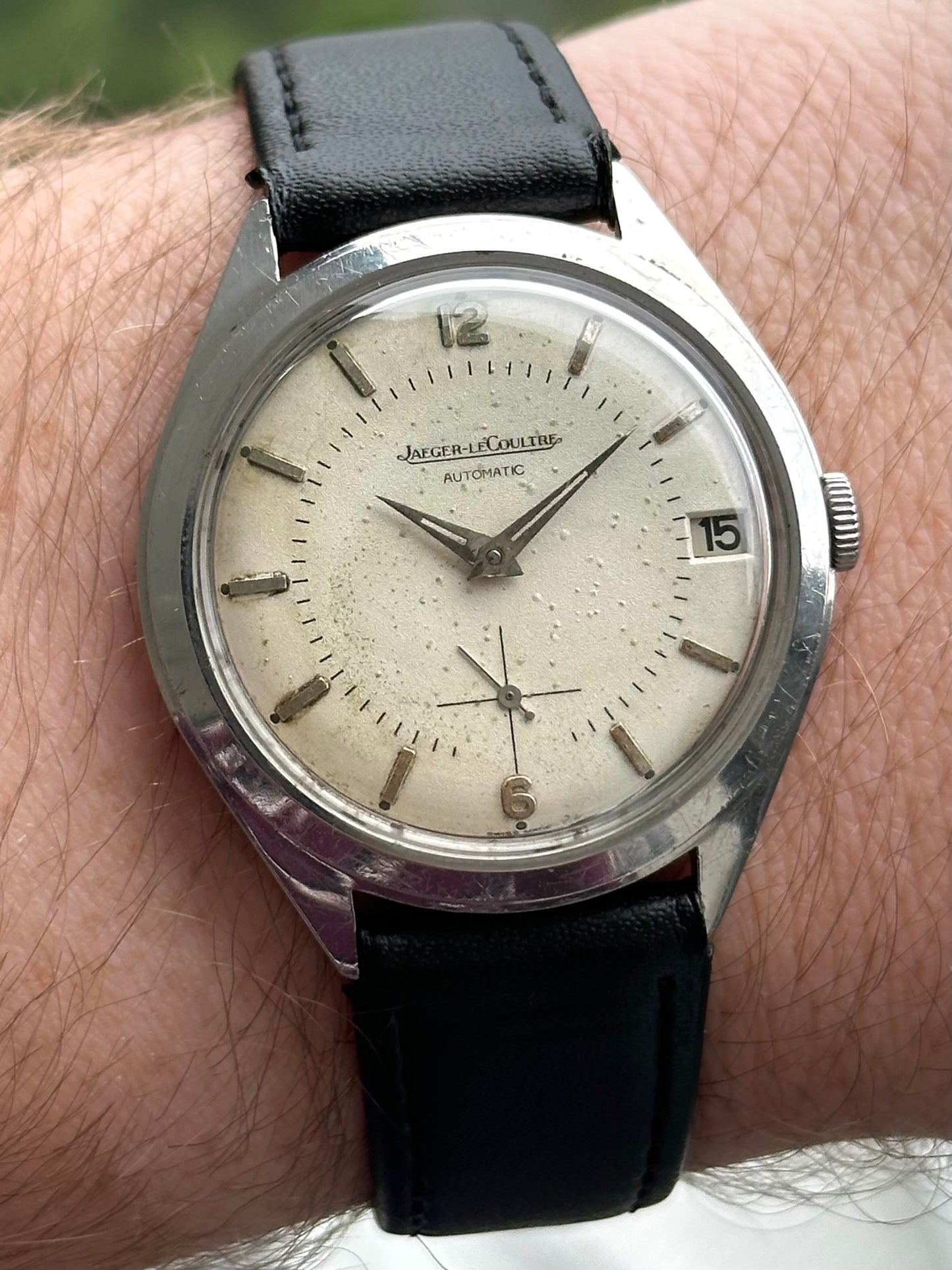 Jaeger Le-Coultre Zebra Date Wheel Sub-Seconds Bumper