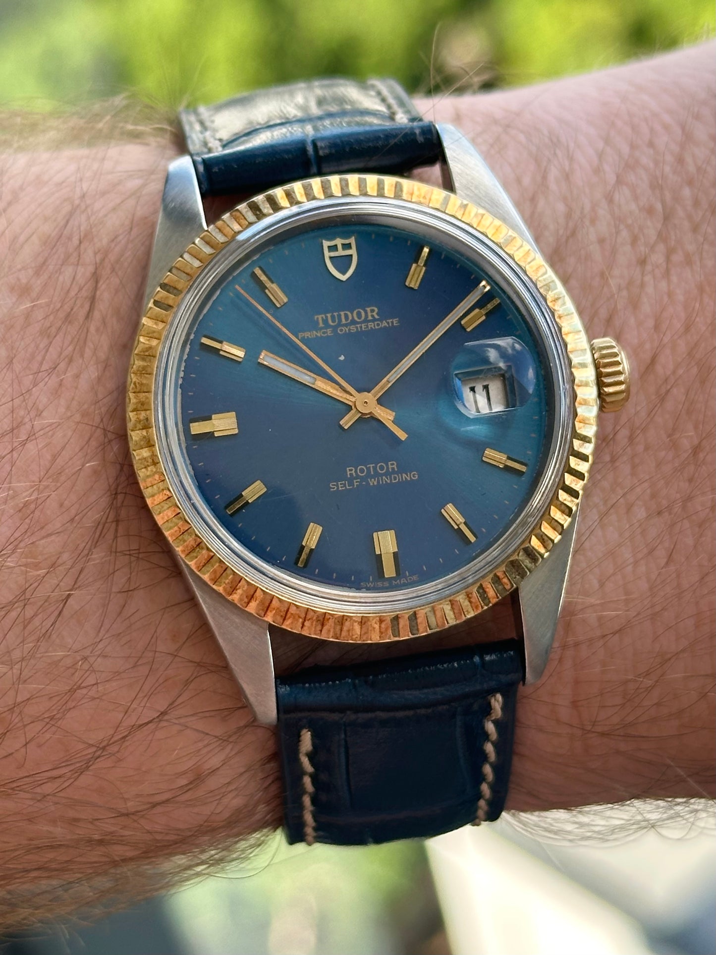 Tudor Prince Oysterdate 38mm Jumbo Sunburst Blue Dial