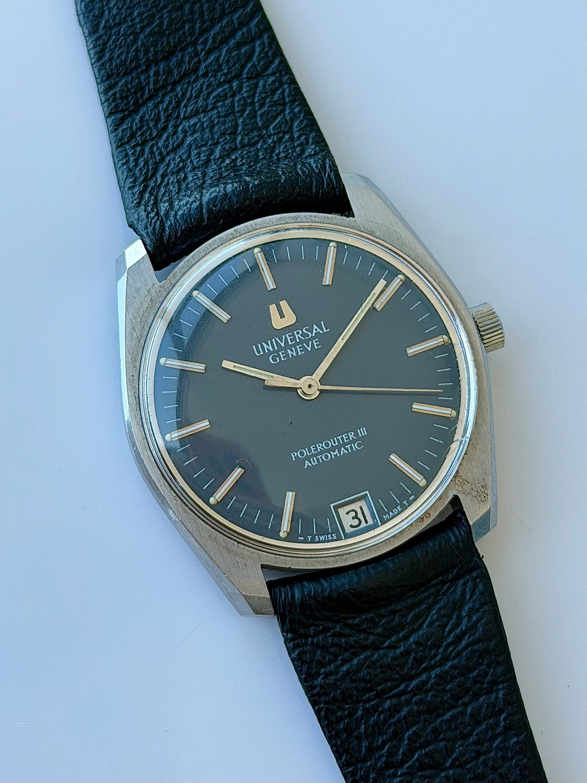 Universal Geneve Polerouter III Blue Dial Micro Rotor