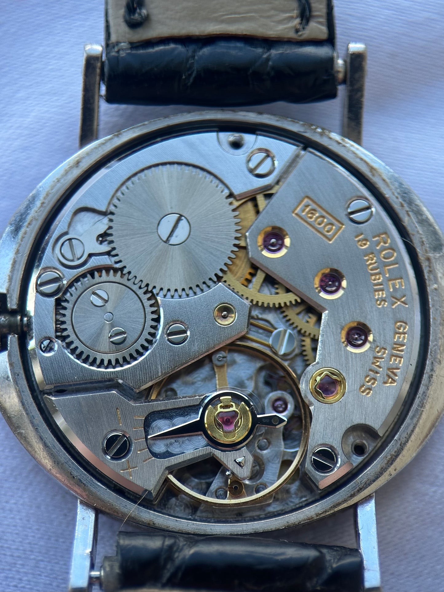 Rolex Cellini Blue Lacquer Vignette Dial 18k Gold