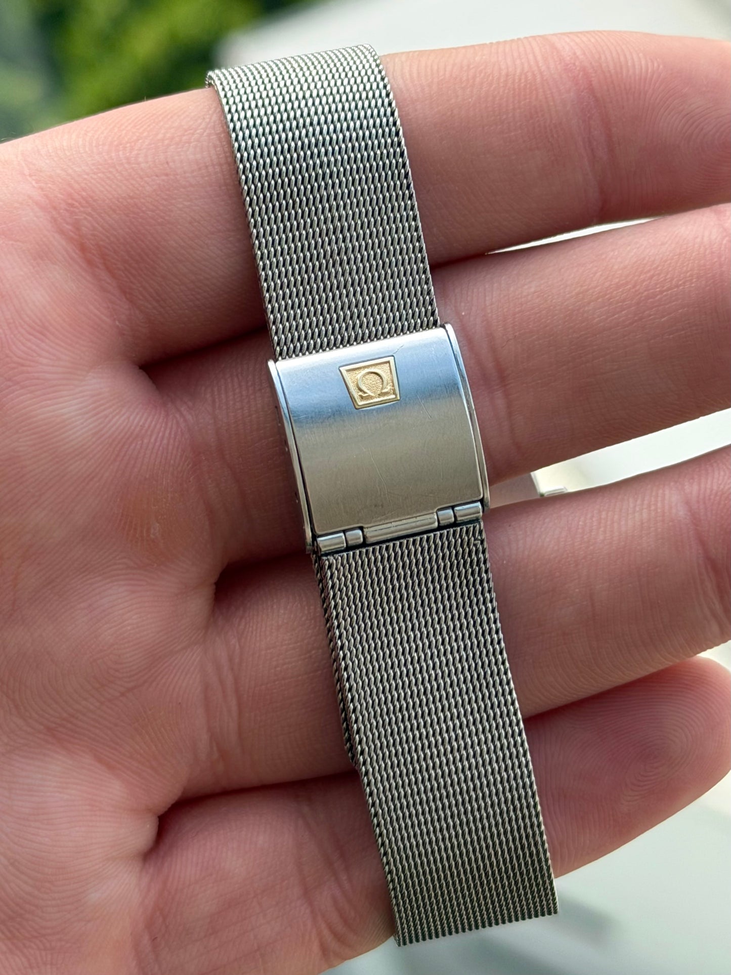 Omega Seamaster Cosmic Blue Outer Track on Mesh Bracelet