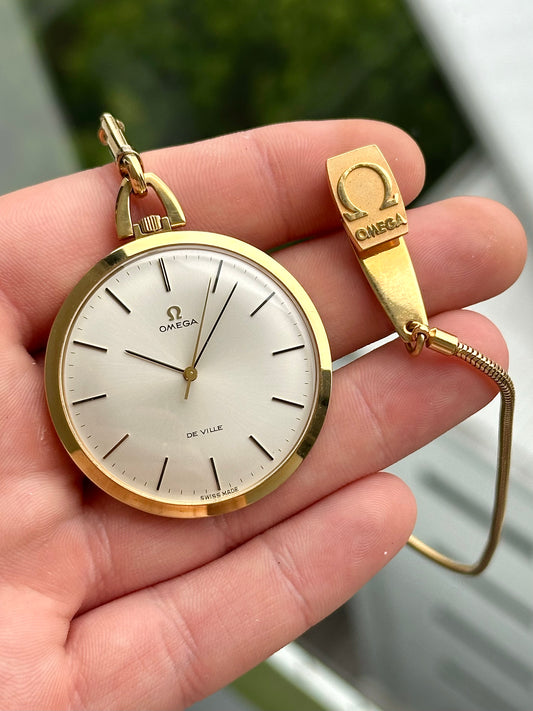Omega Pocket Watch with Original Chain and Pouch