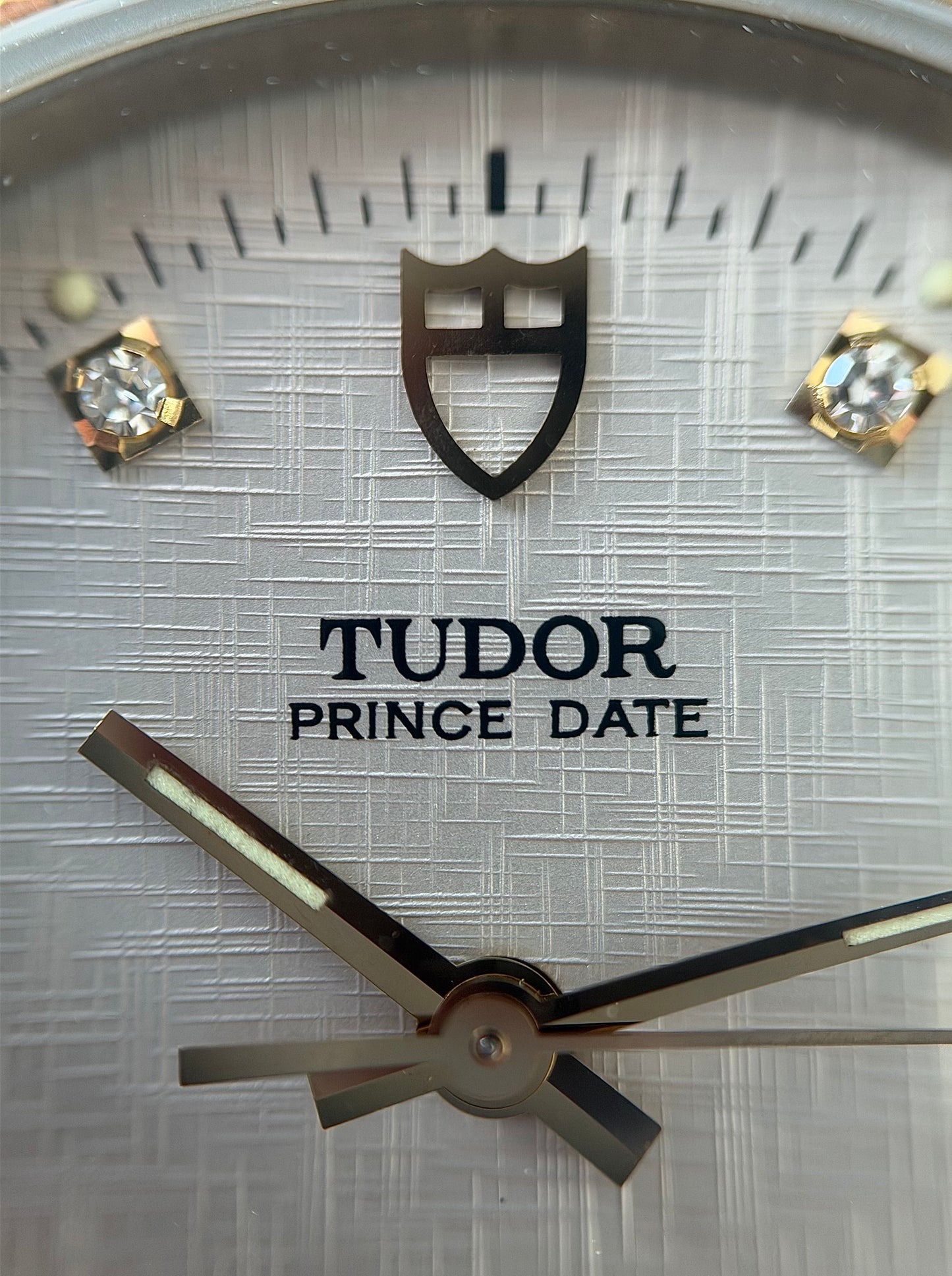 Tudor Prince Oyster Date Diamond Linen Dial on Bracelet 74033
