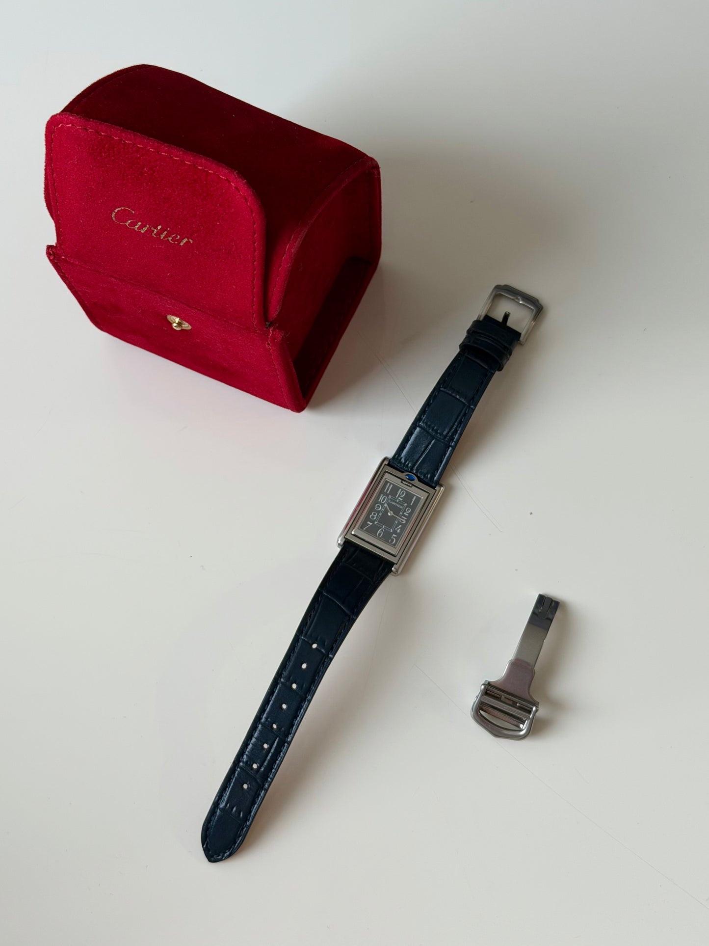 Cartier Basculante Tank Grey Dial 2405