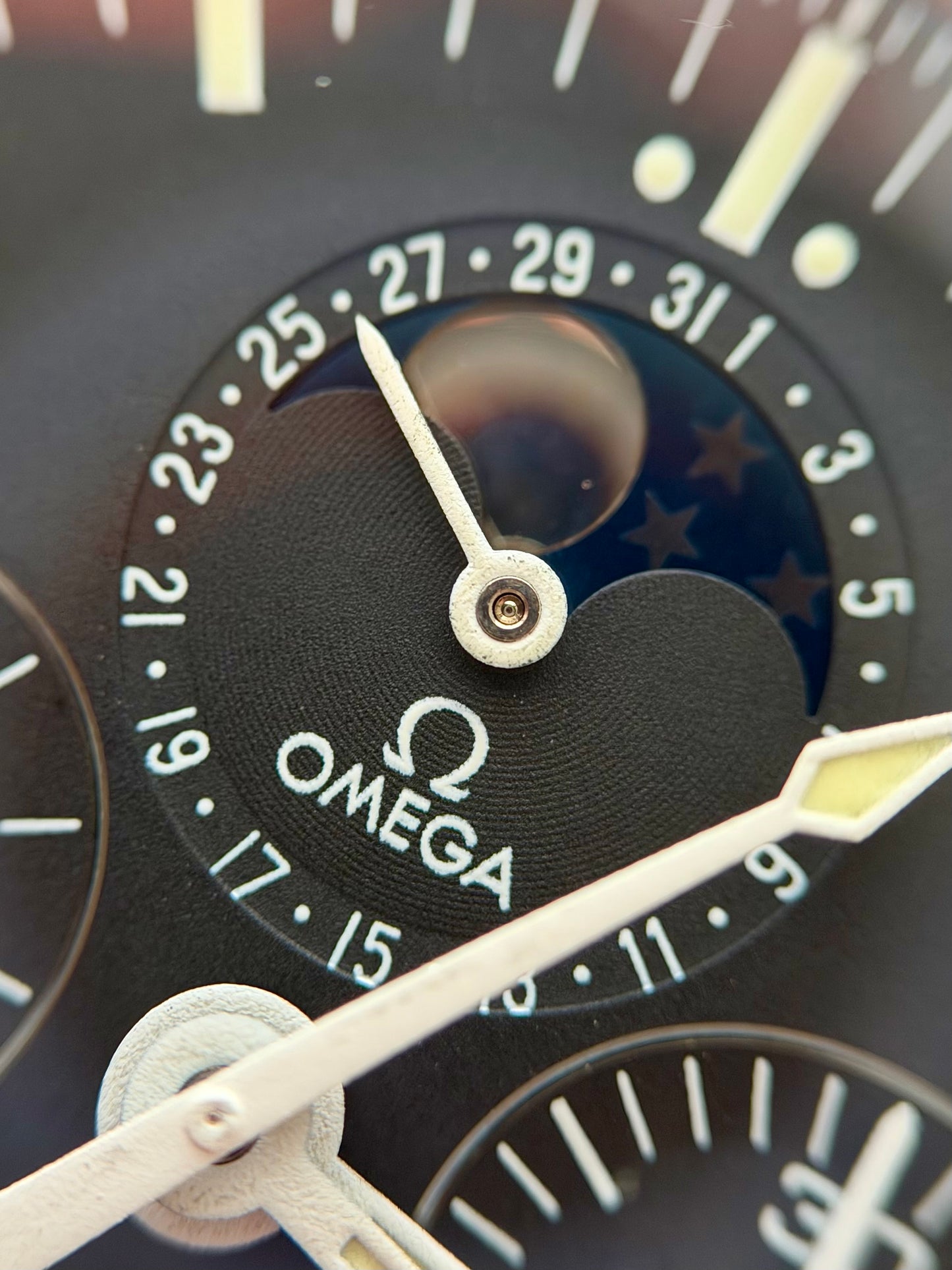 Omega Speedmaster Sapphire Sandwich Moonphase with Papers