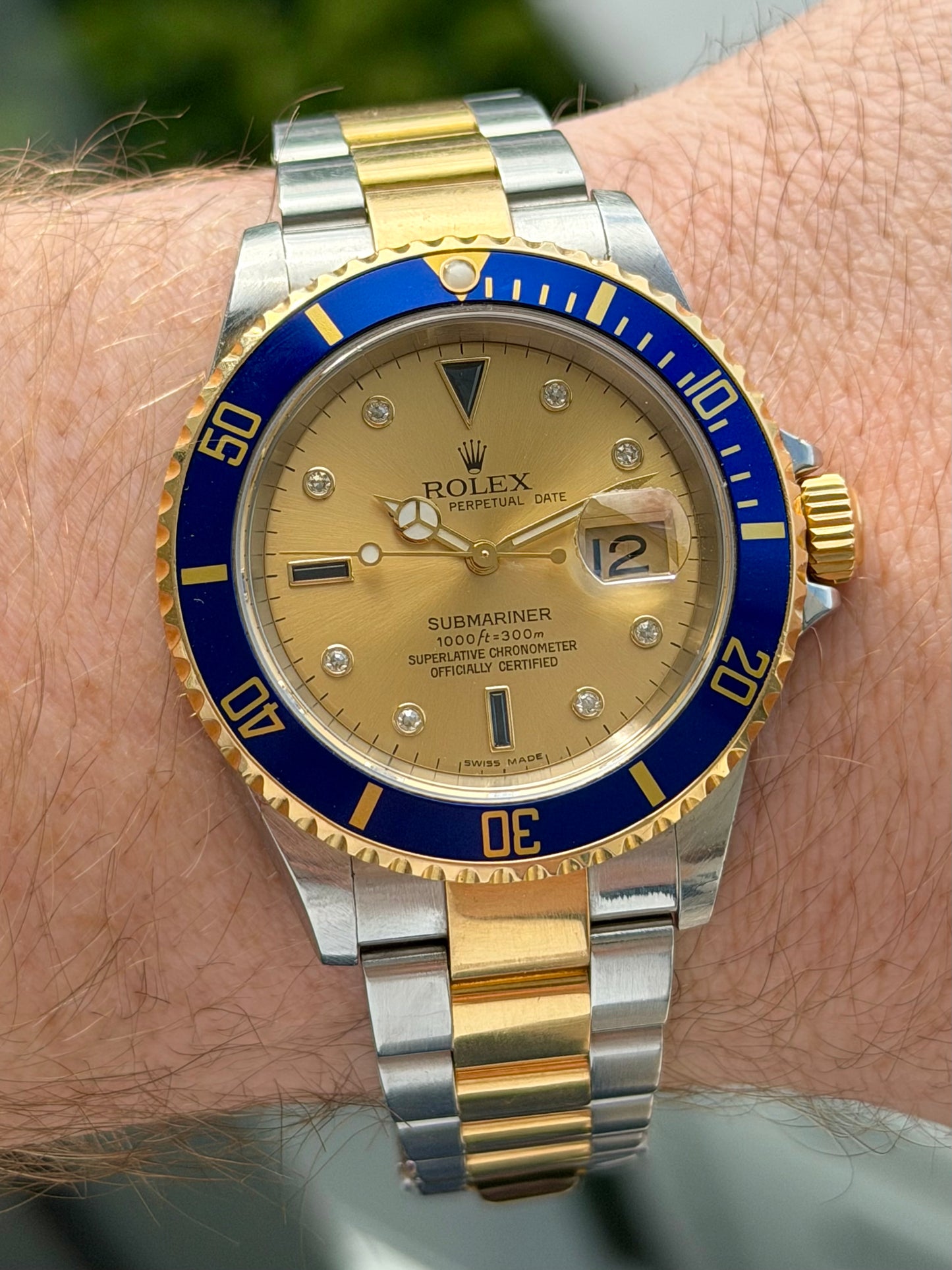 Rolex Submariner Champagne Serti Dial 2006 Full Set
