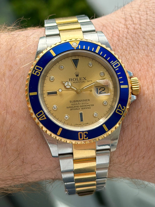 Rolex Submariner Champagne Serti Dial 2006 Full Set