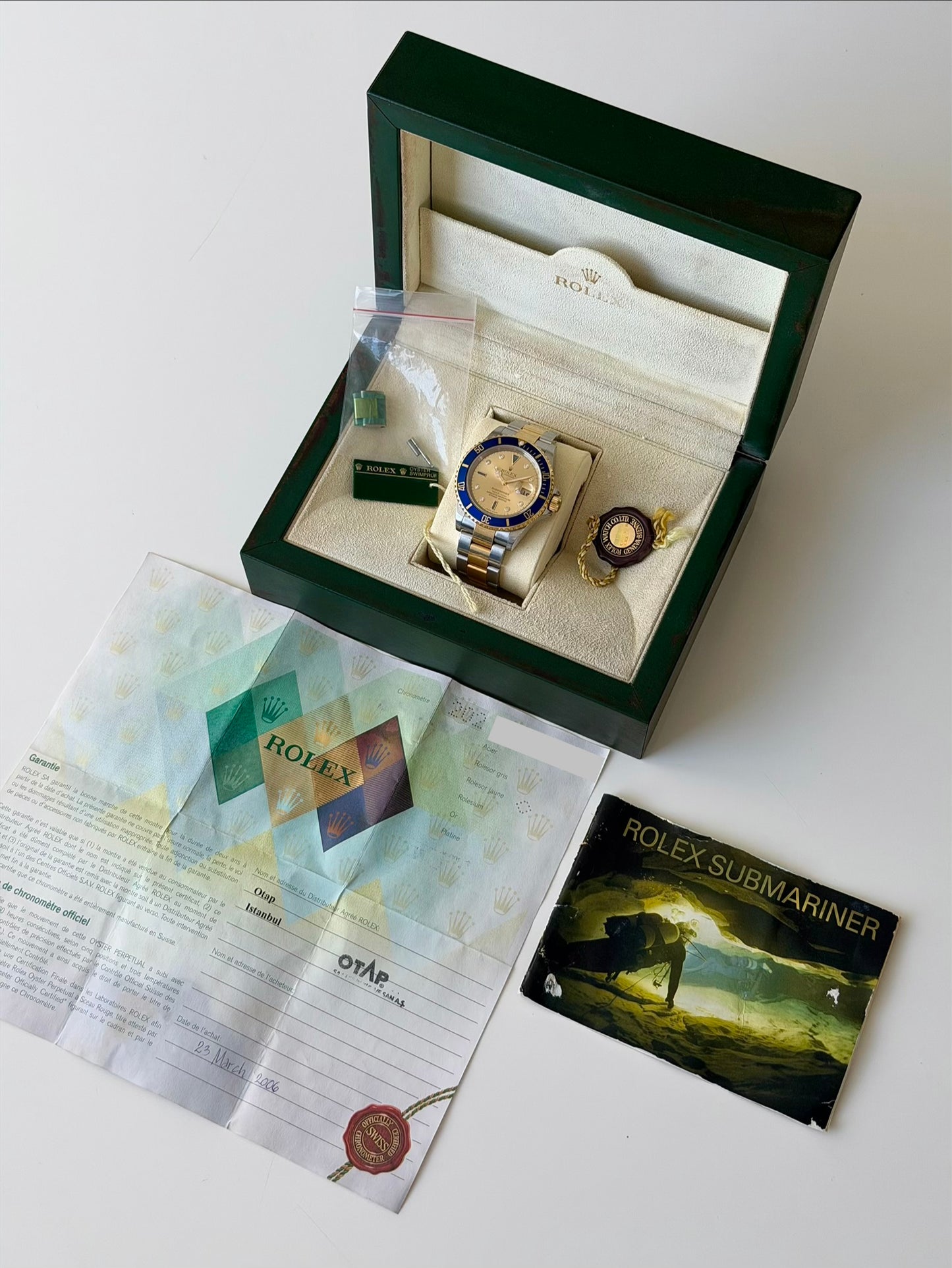 Rolex Submariner Champagne Serti Dial 2006 Full Set
