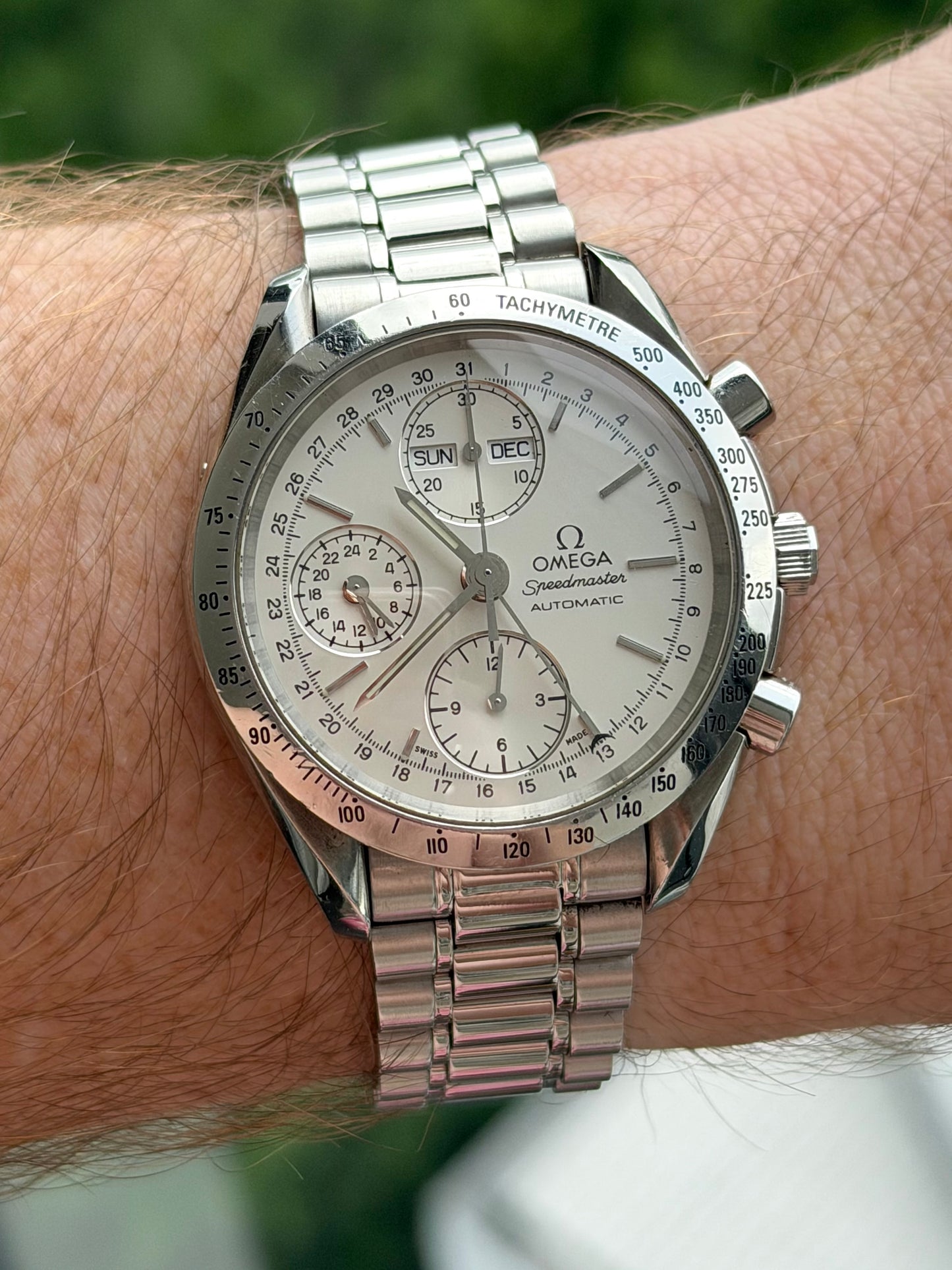 Omega Speedmaster Silver Dial Triple Calendar 1995