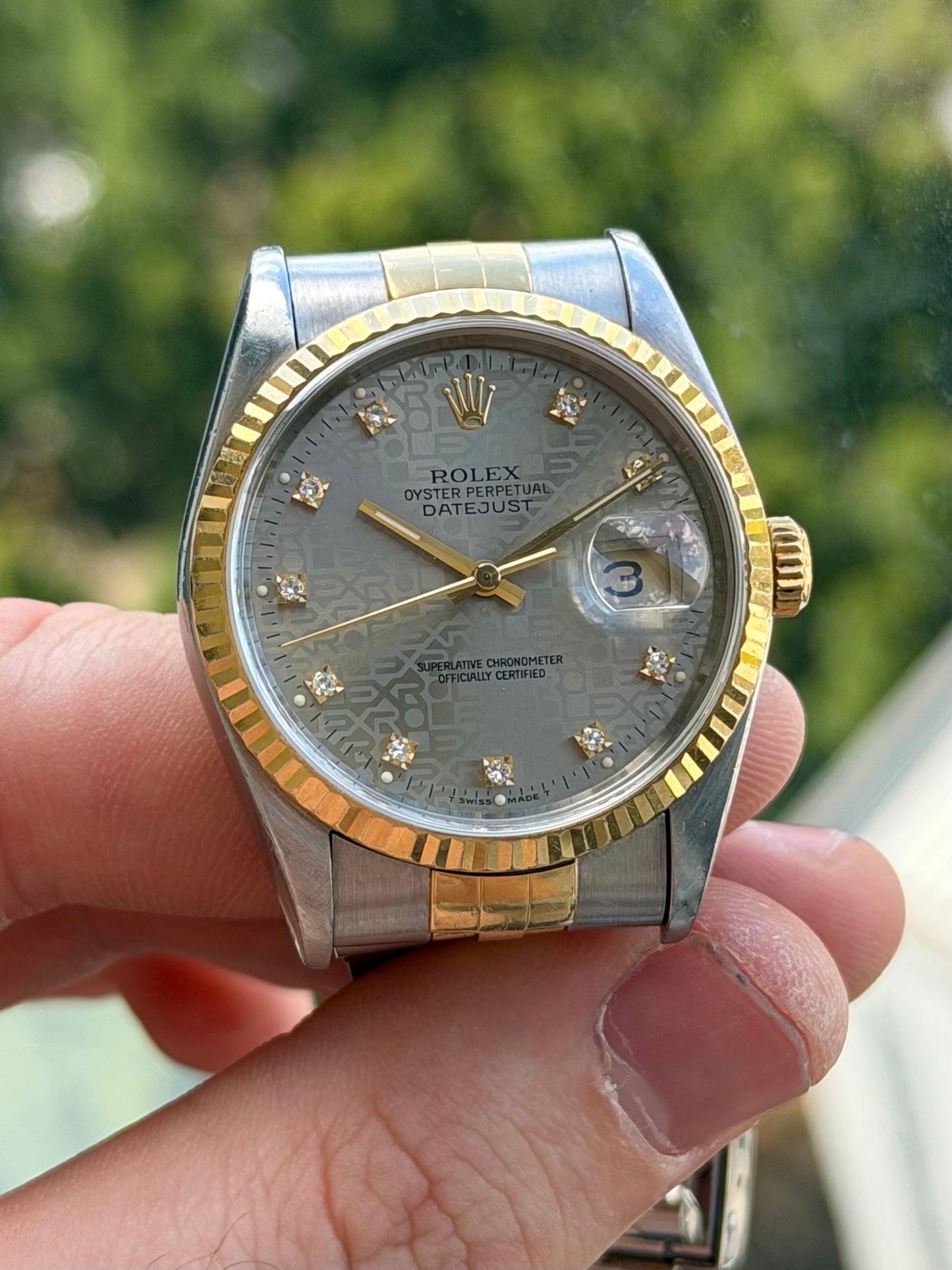 Rolex Datejust Factory Digital Diamond Dial 16233 1994