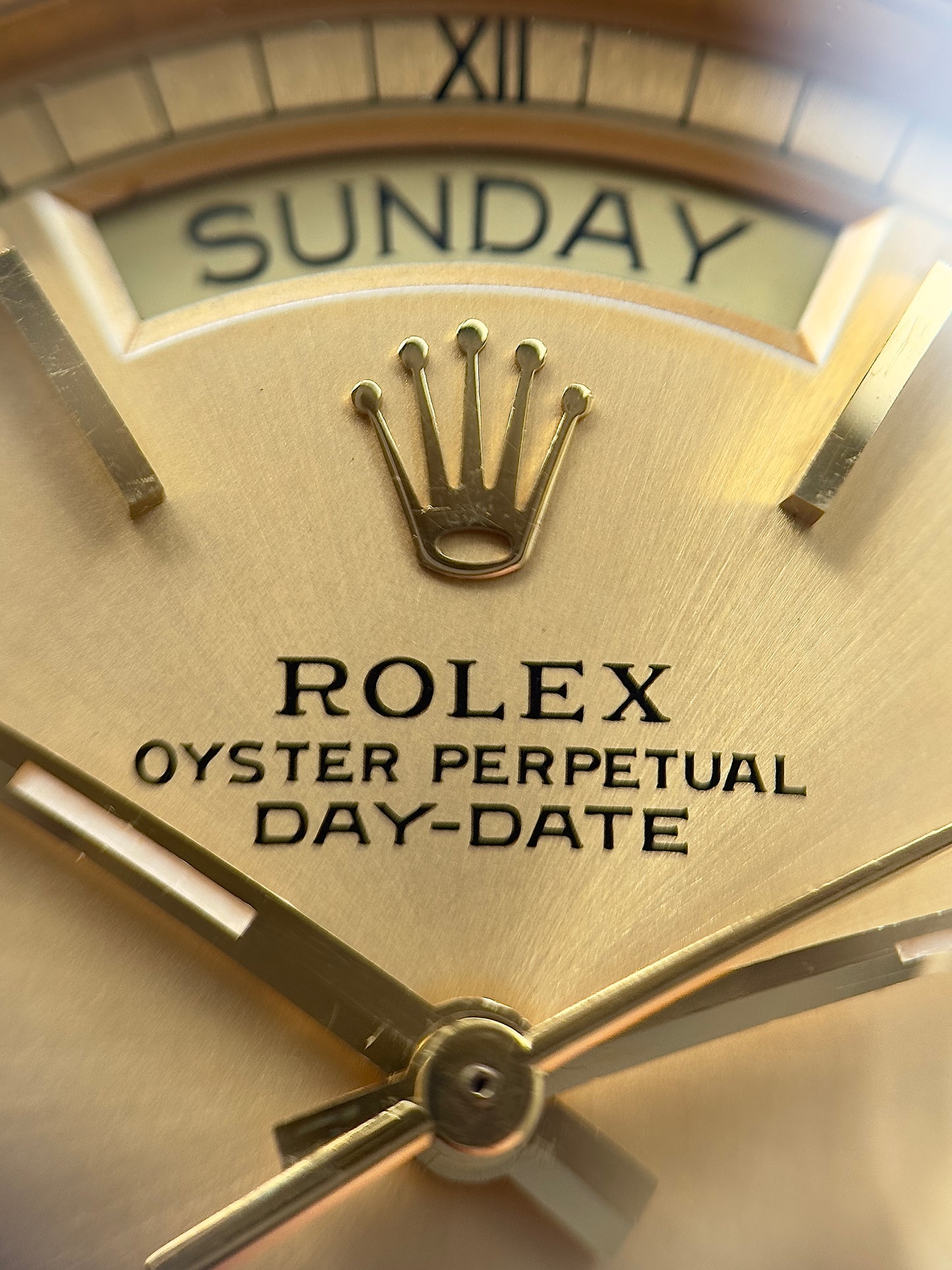 Rolex Day Date 18038 Gold Roman Numeral Minute Track Dial