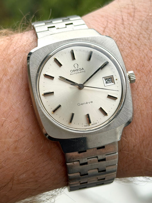 Omega Geneve Silver Dial on Bracelet 166.0164 1974