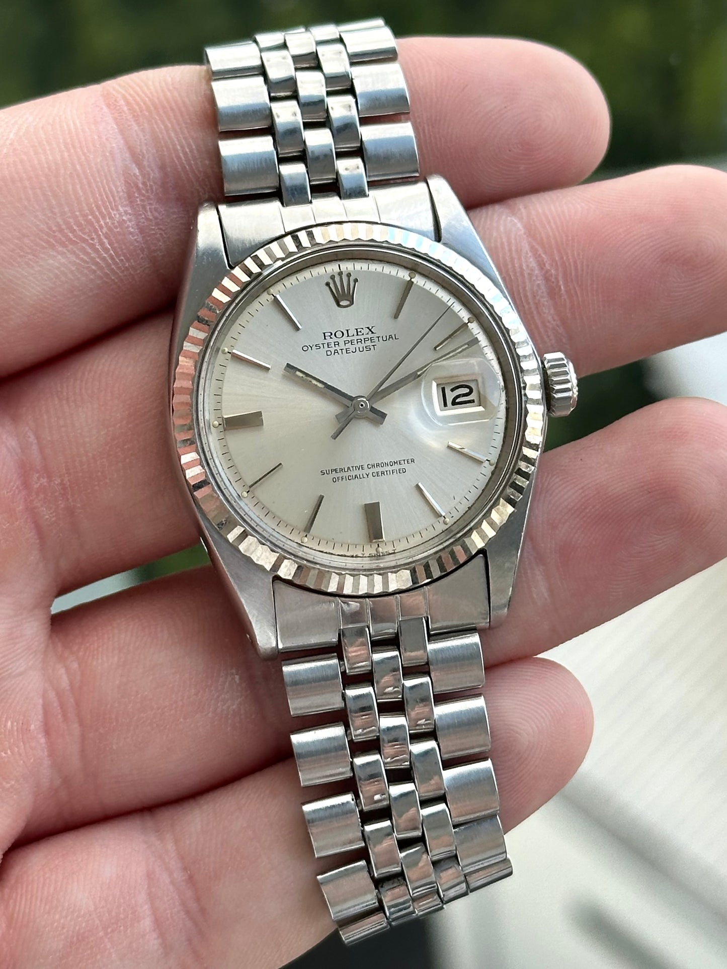 Rolex Datejust 1601 Silver Doorstop Dial 1967
