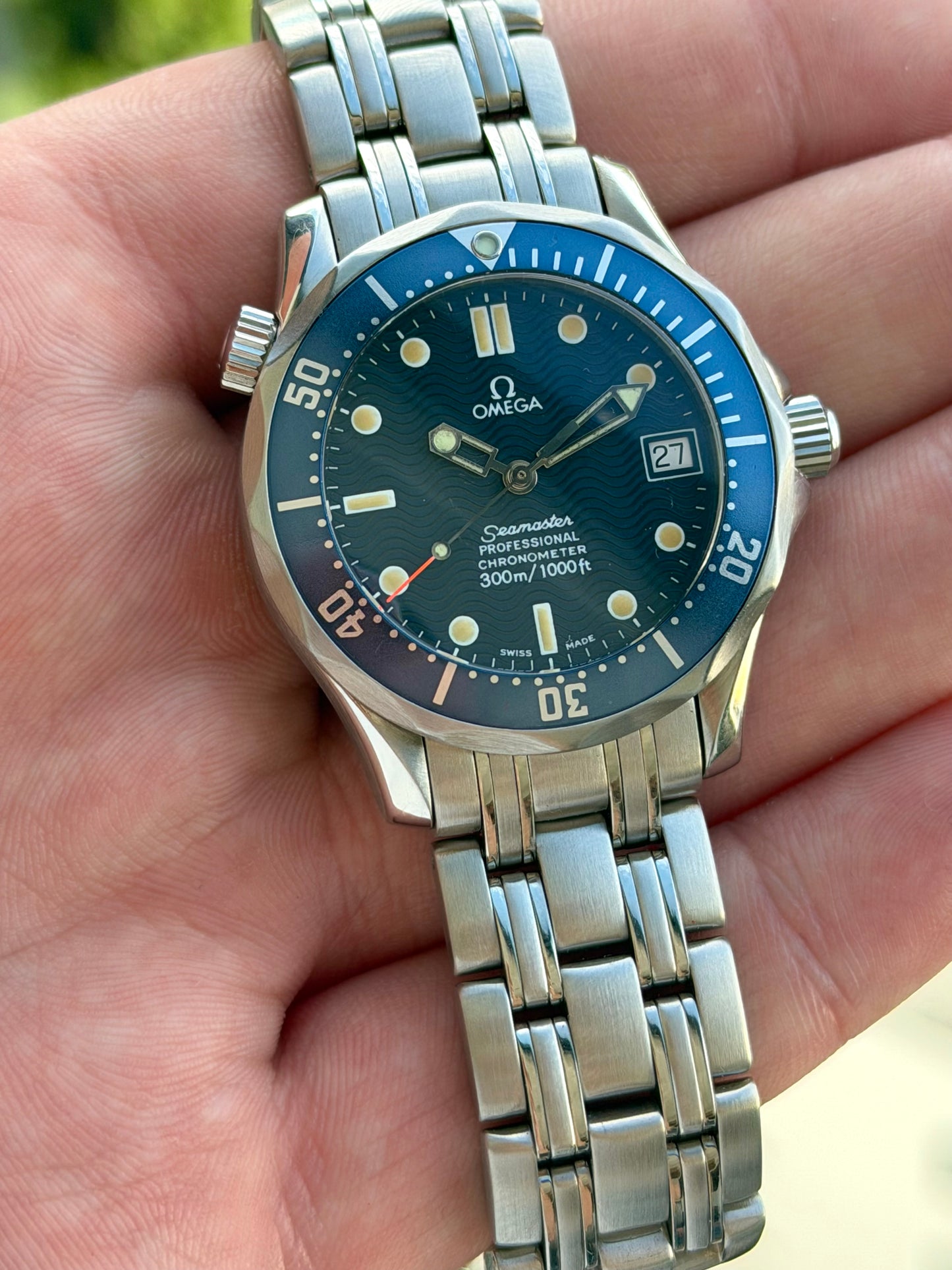 Omega Seamaster 300 Wave Dial 36mm Auto 1994 Full Set