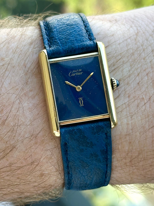 Cartier Tank Paris Manual Wind Blue Lapis Dial