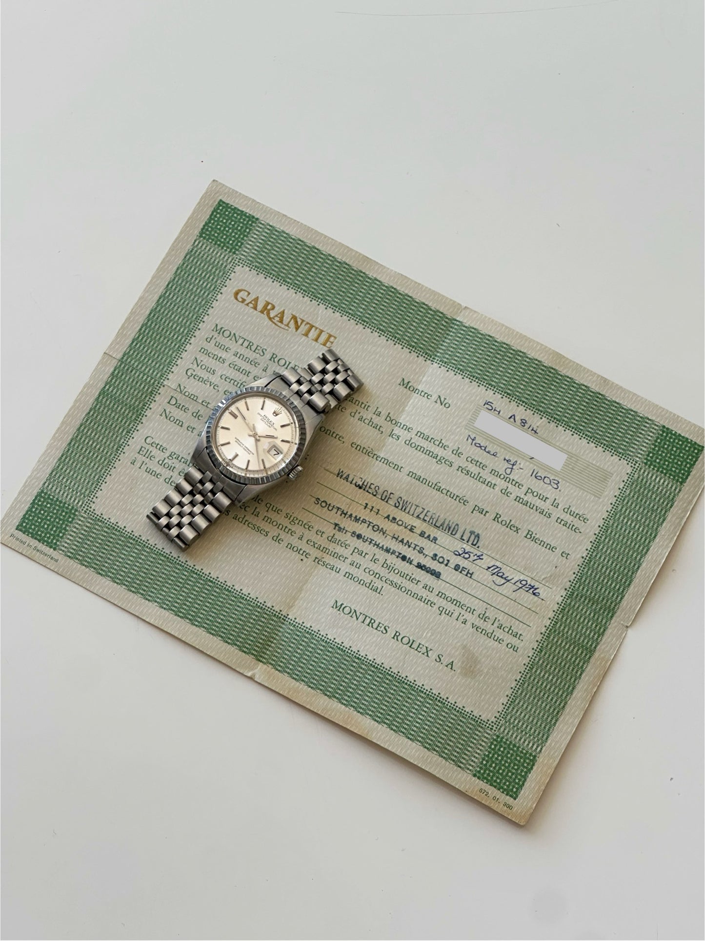 Rolex Datejust Sigma Dial 1603 Rare USA Rolex Bracelet With Papers