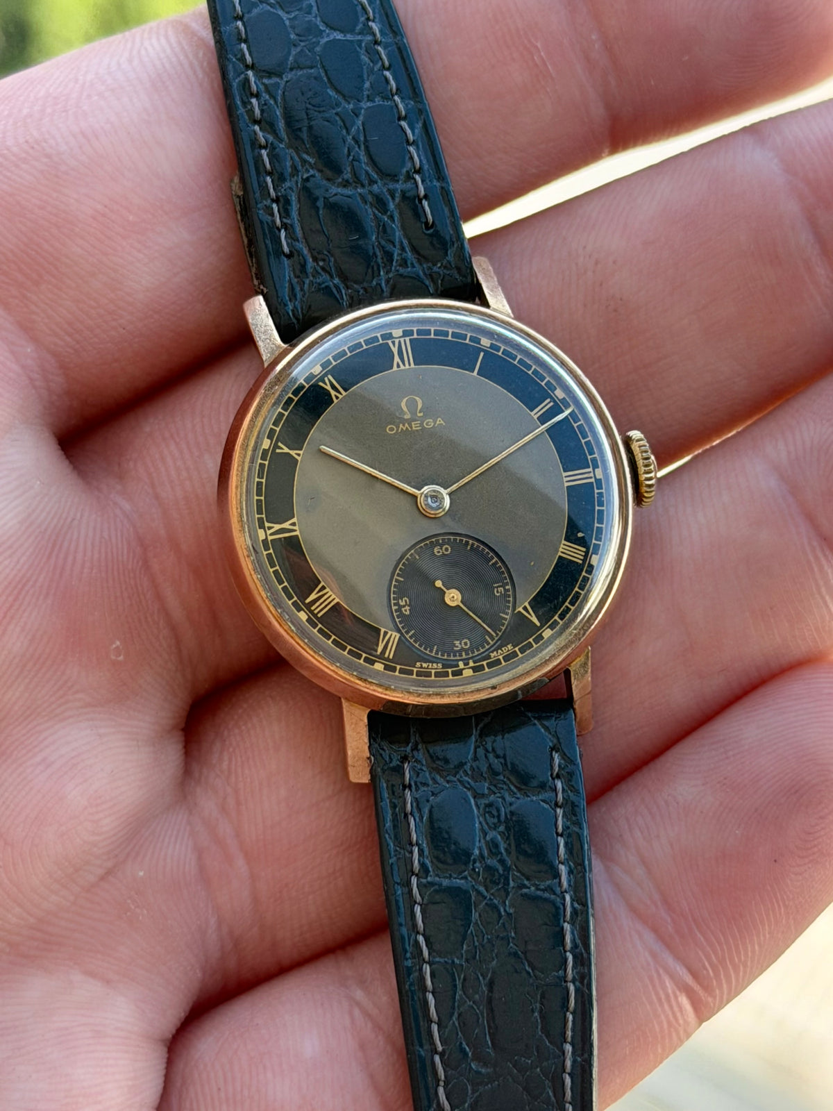 Omega Sub Seconds Dress 1939 9k Rose Gold
