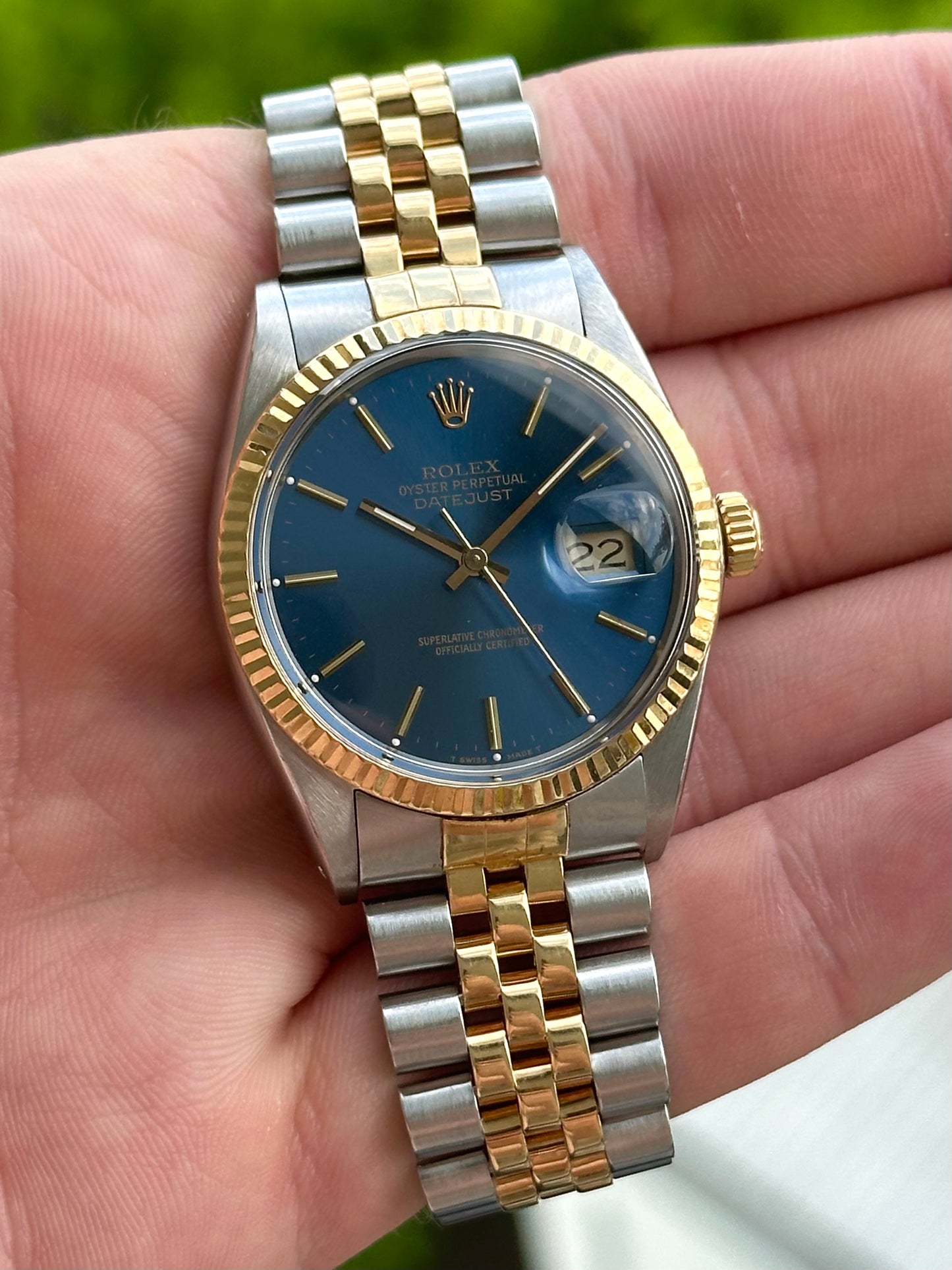 Rolex Datejust Quickset Blue Dial 16013 1986