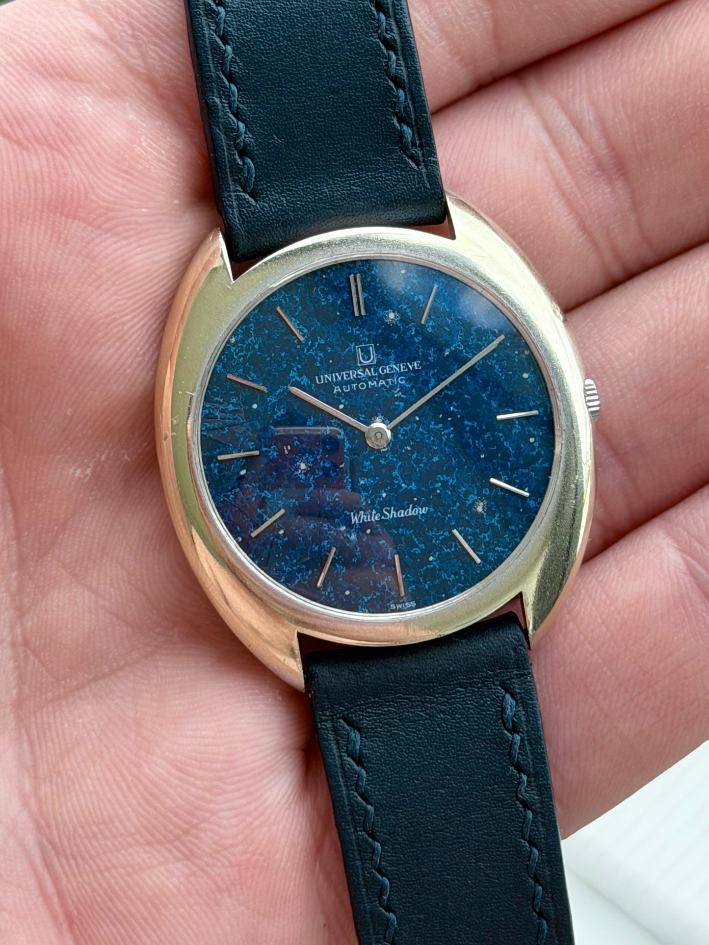 Universal Geneve White Shadow “Star Dust” Dial 1970s