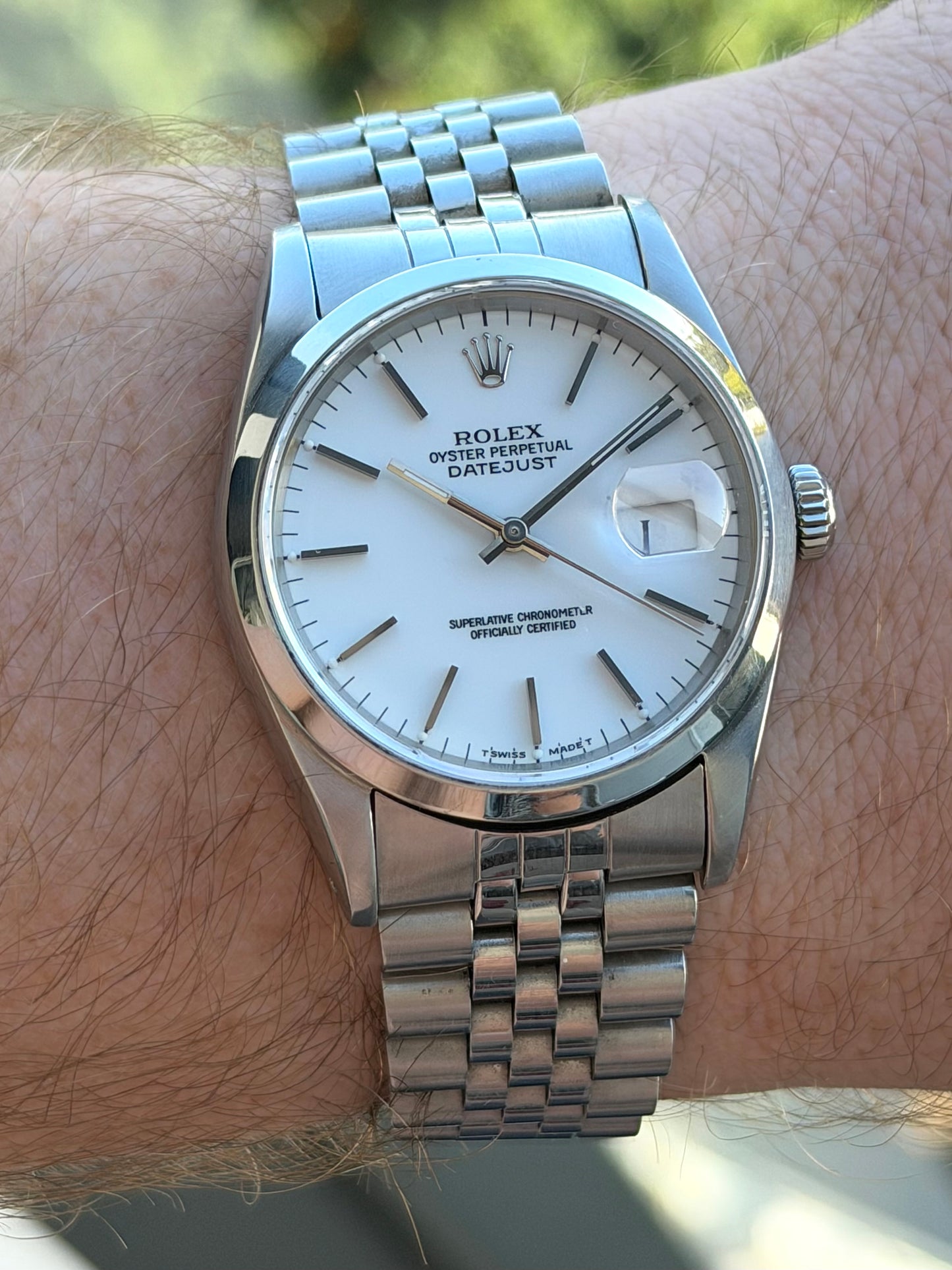 Rolex Datejust White Porcelain Dial 16200
