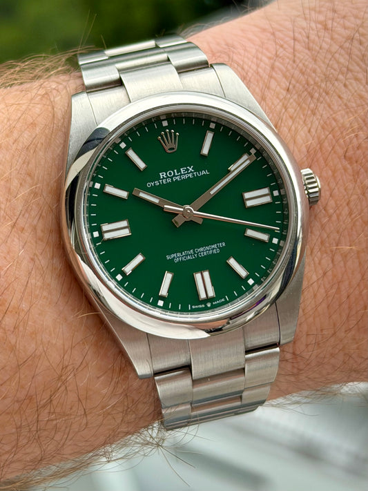Rolex Oyster Perpetual 41 Green Dial Full Set 124300 2021