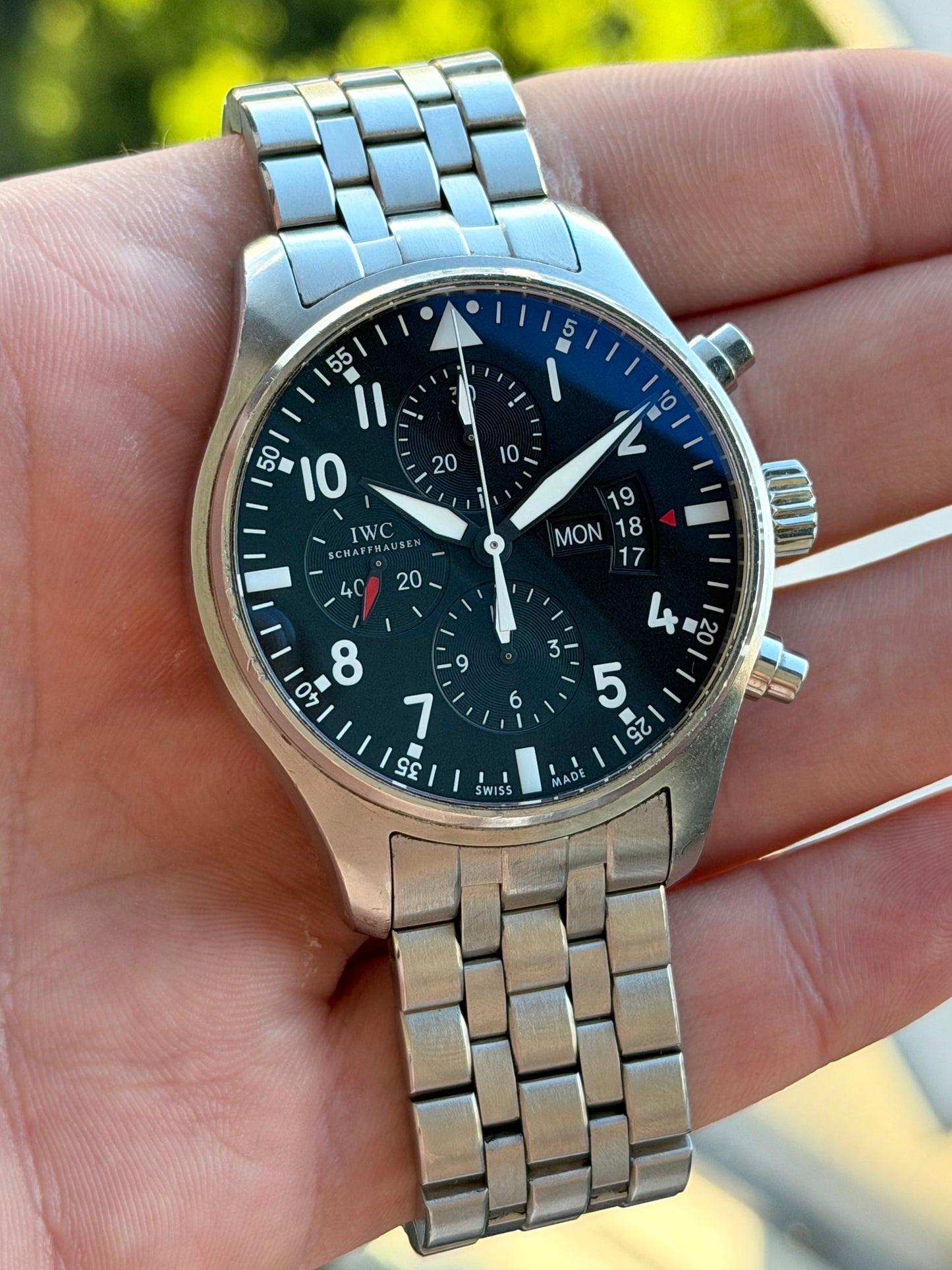 IWC Black Dial Chrono Full Set 2014 IW377704