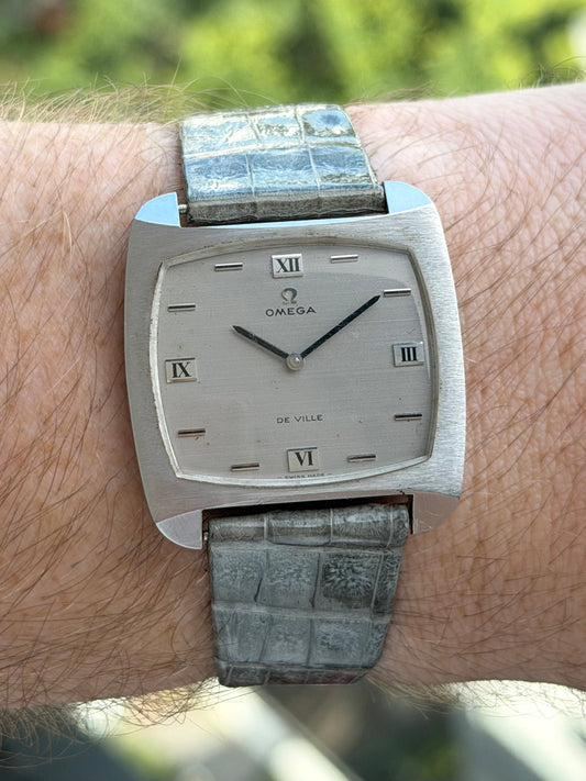 Omega De Ville Square Roman Numeral Silver Dial