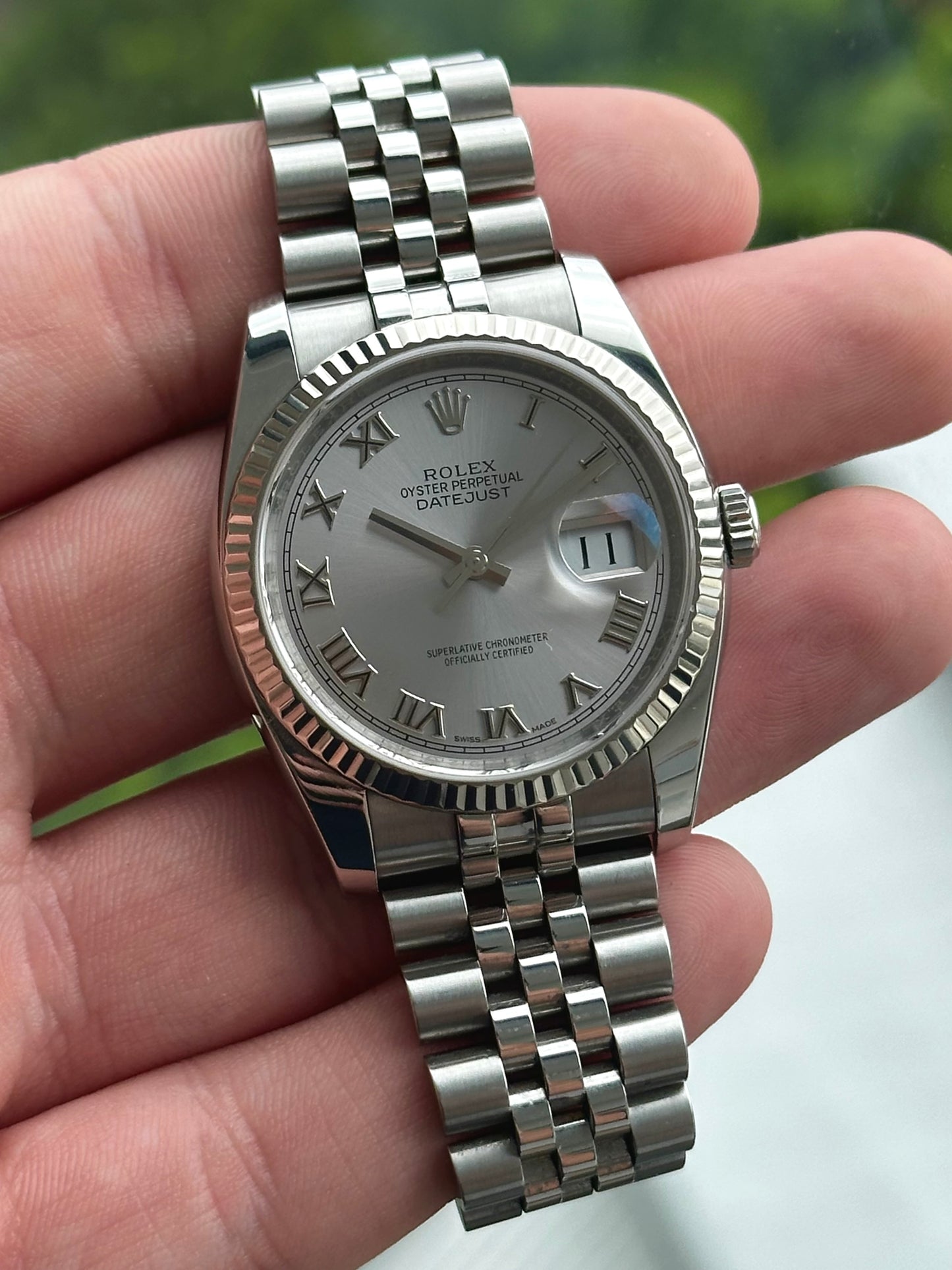 Rolex Datejust 36 Silver Roman Numeral Dial 116234