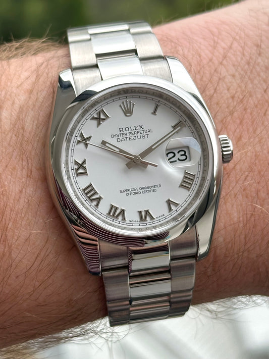 Rolex Datejust 36 White Roman Numeral Dial 116200