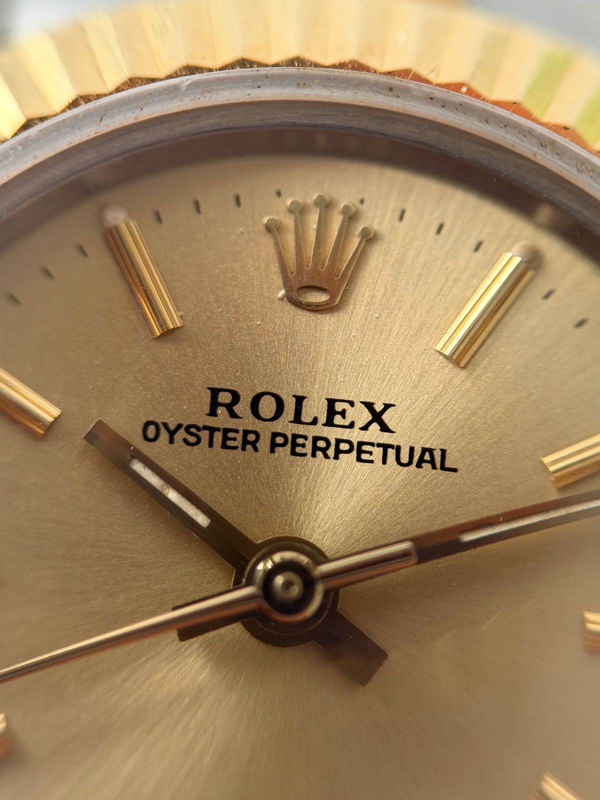 Rolex Ladies Oyster Fluted Champ Dial 1987 67193 with Box