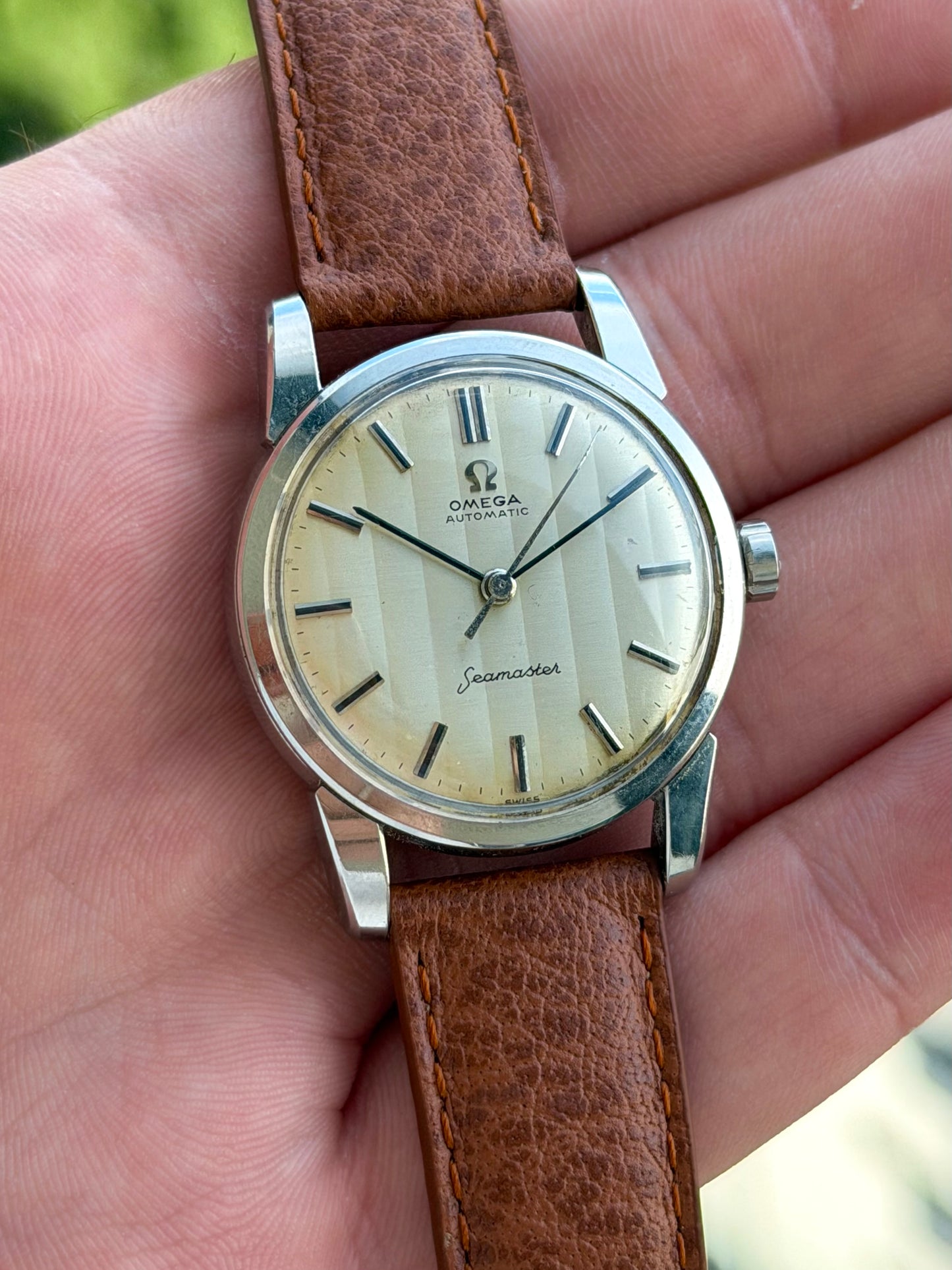 Omega Seamaster Silver Pattern Dial with Box