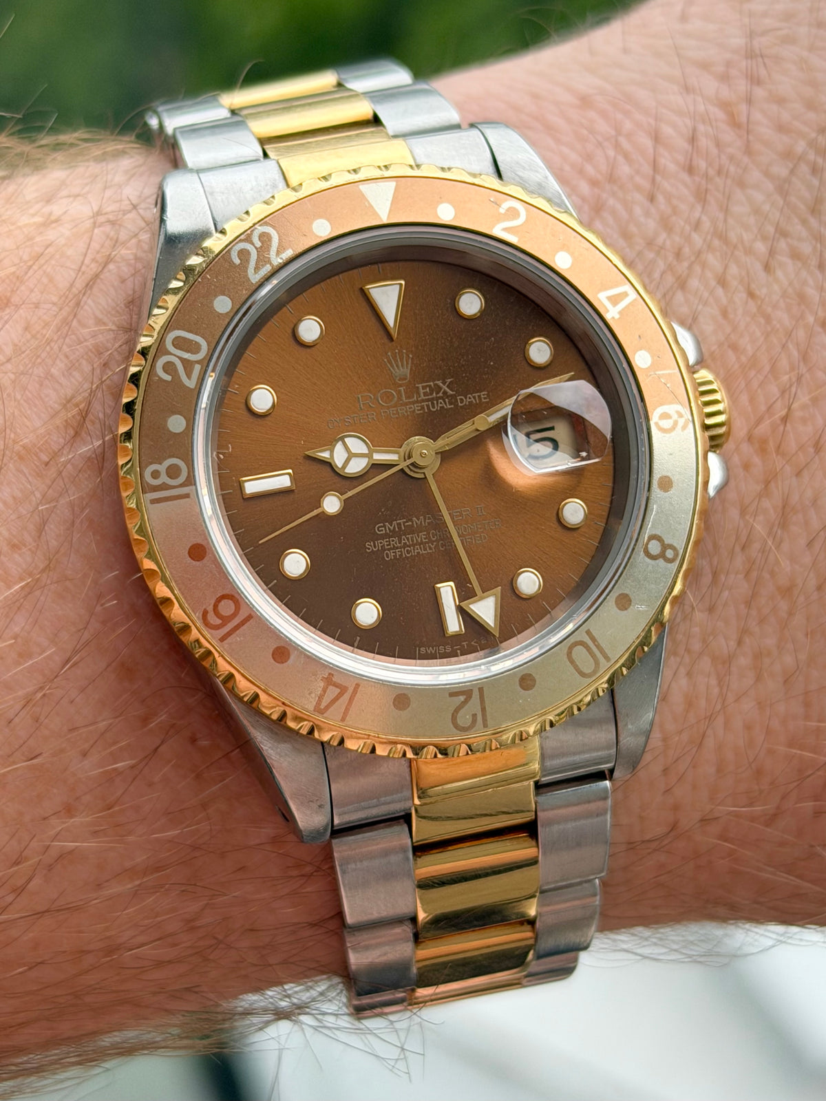 Rolex GMT Master ⅠⅠ Root Beer 16713 Full Set 1998