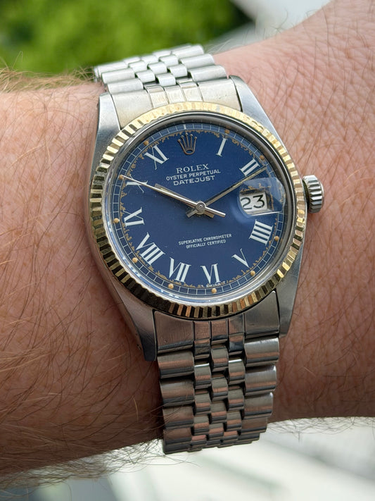 Rolex Datejust Blue Buckley Dial 1601 1976
