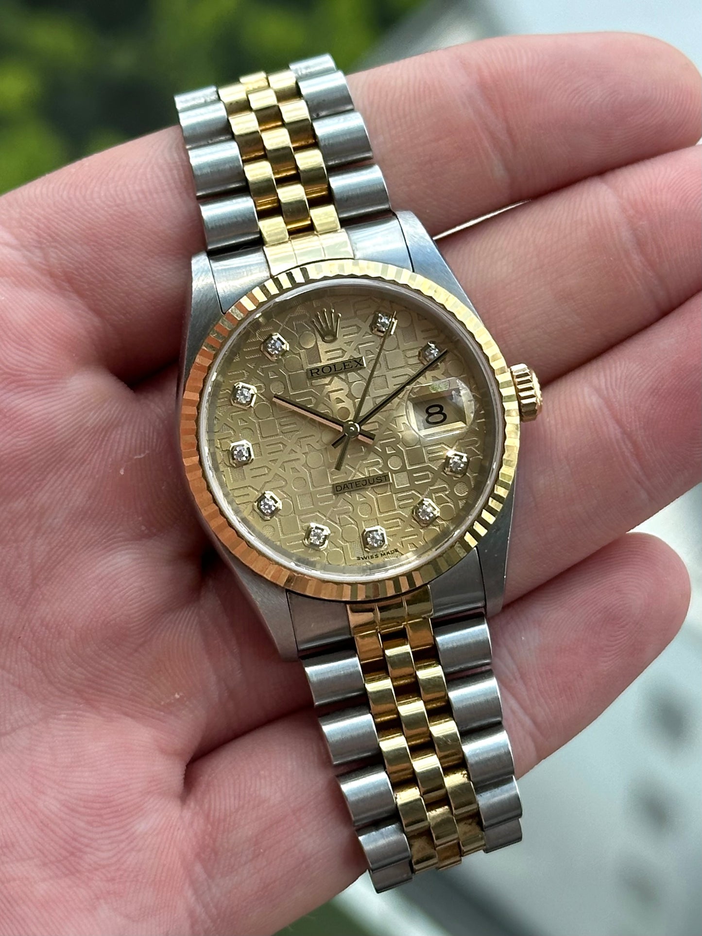 Rolex Datejust Factory Digital Diamond Dial 16233 2000
