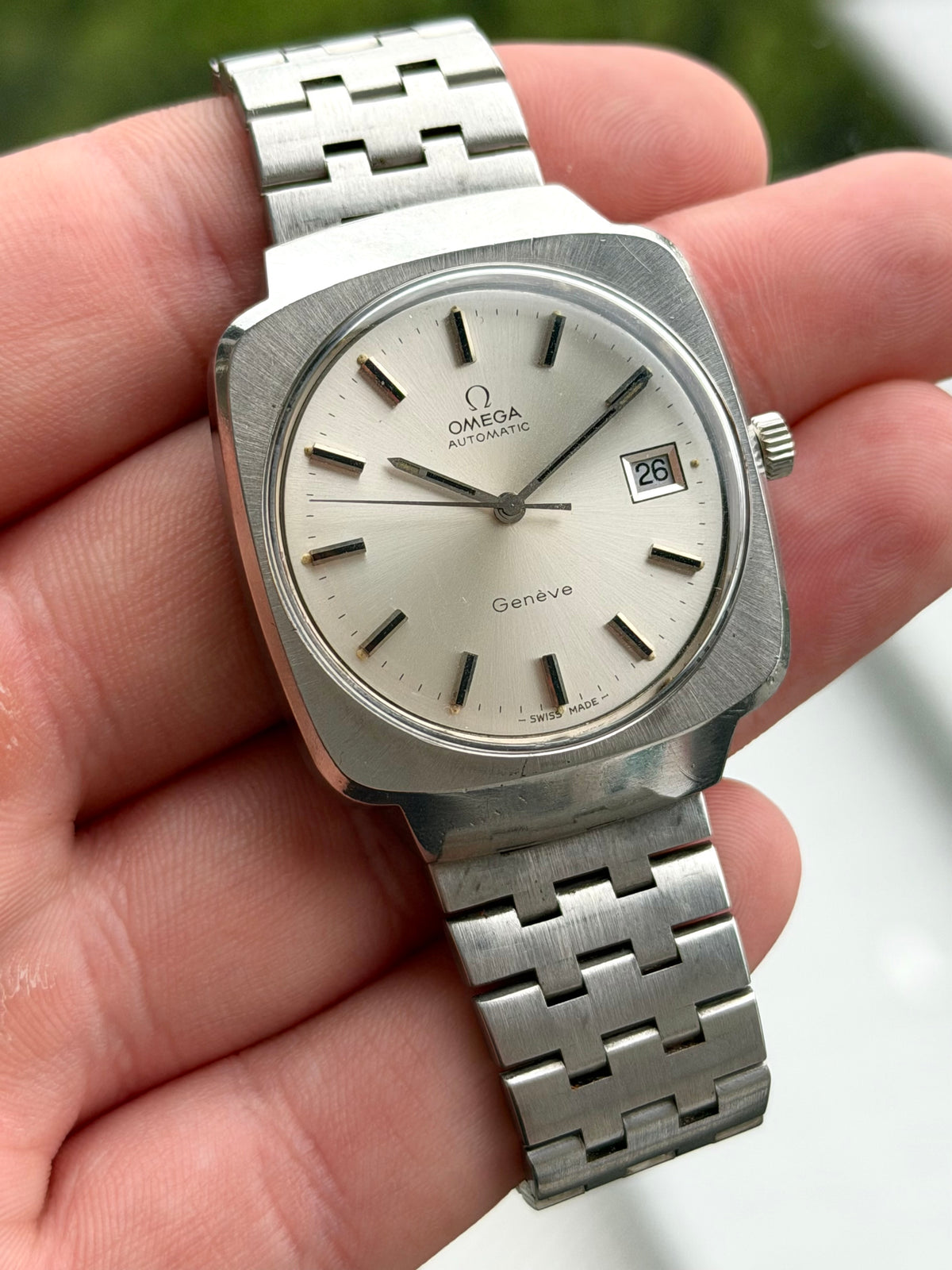 Omega Geneve Silver Dial on Bracelet 166.0164 1974