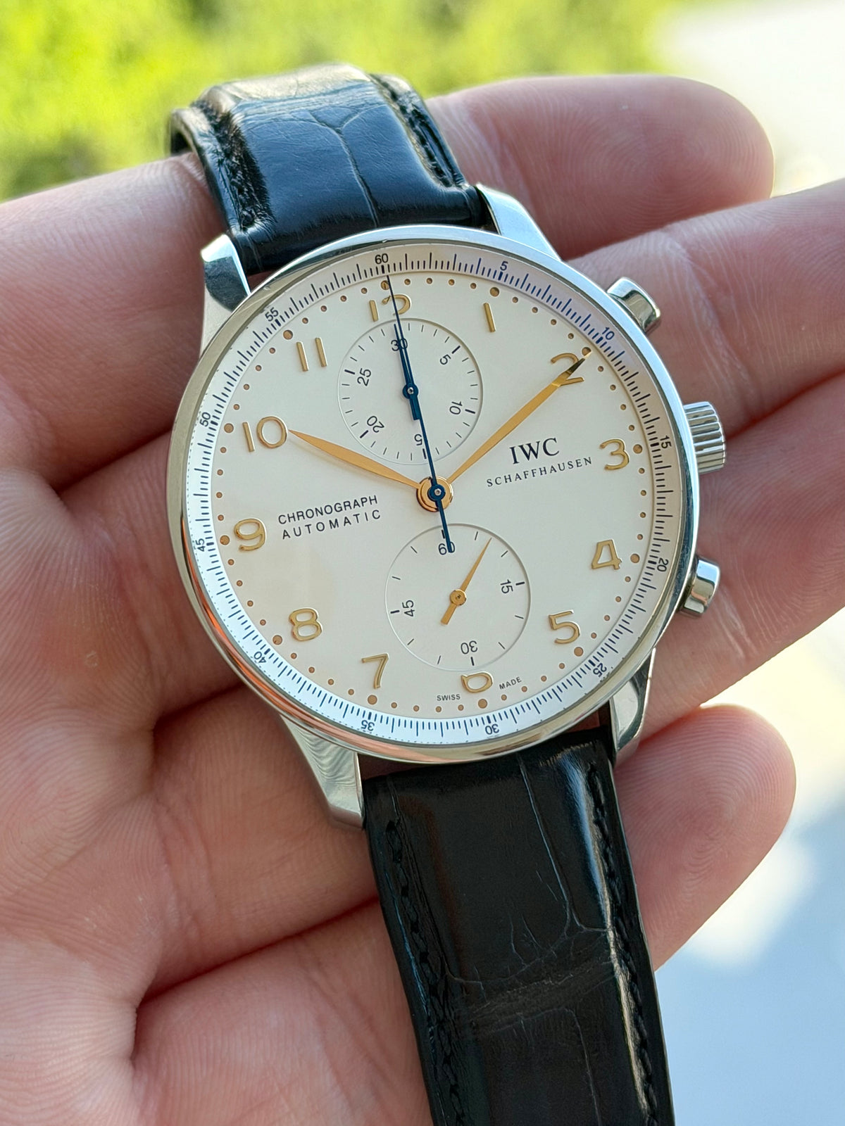 IWC Portuguese Chrono Silver Dial with Papers IW371445