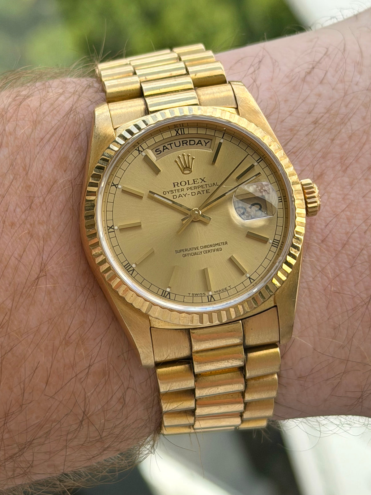 Rolex Day-Date Double Quickset Champagne Dial 1991 Full Set
