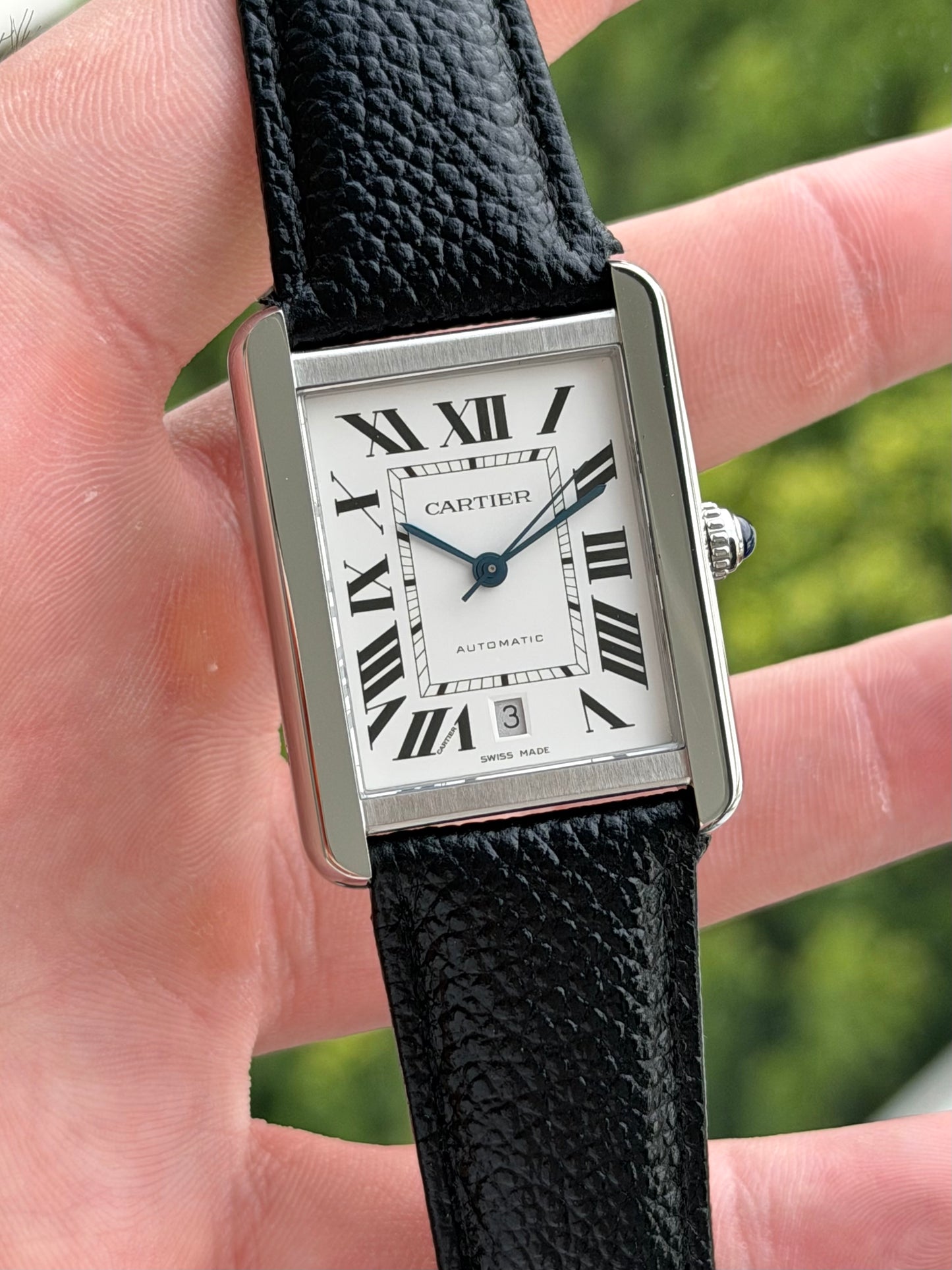 Cartier Tank Solo XL on Leather with Papers W5200027