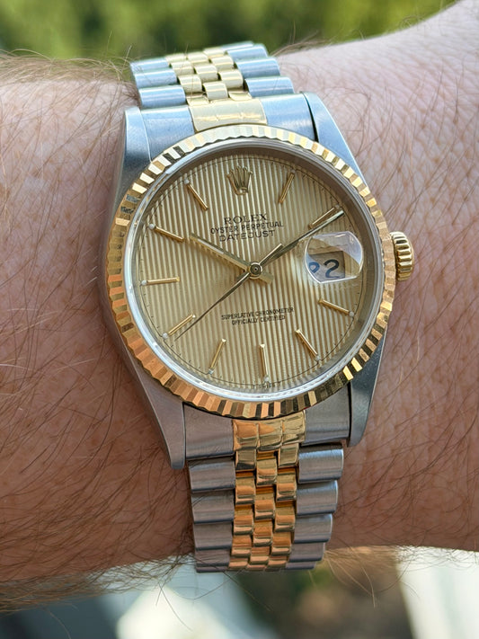 Rolex Datejust Quickset Tapestry Dial 16233 1996