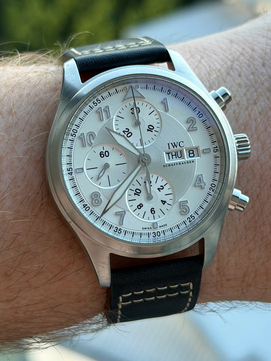 IWC Pilot Spitfire Silver Dial Chrono with Papers IW371702
