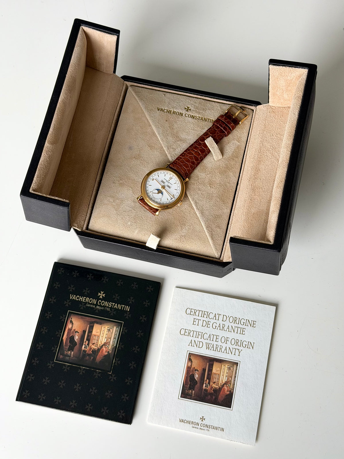 Vacheron Constantin Triple Calendar Moonphase 18k Full Set 37150 1990s