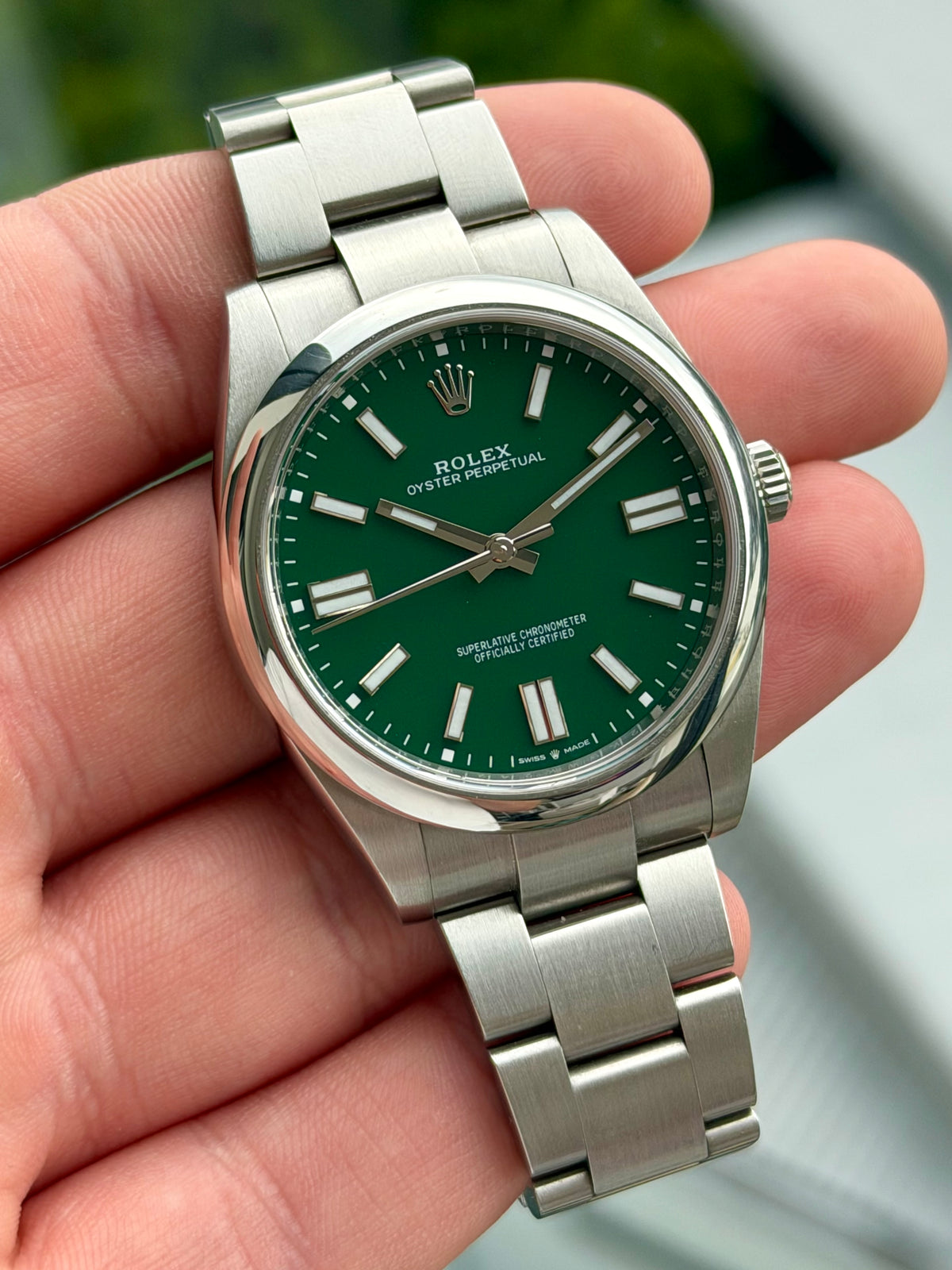 Rolex Oyster Perpetual 41 Green Dial Full Set 124300 2021