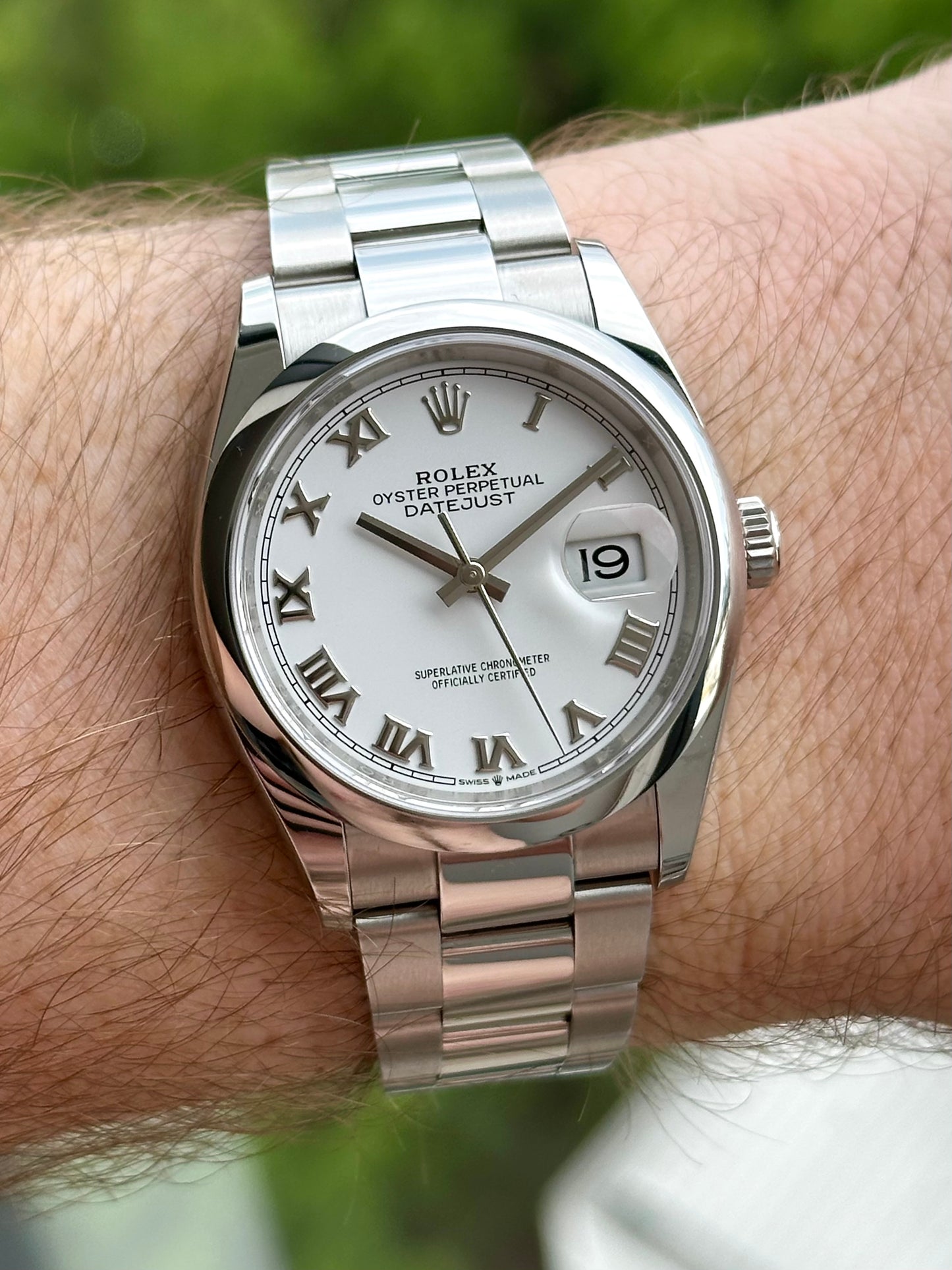 Rolex Datejust 36 White Roman Numeral Dial Full Set 2021